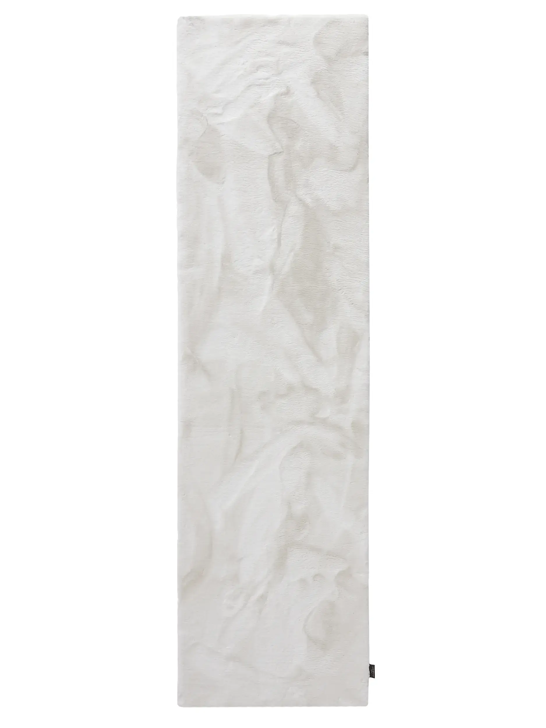 Rug made of 100% Polyester in White with a 100% Polyester high pile by benuta Finest