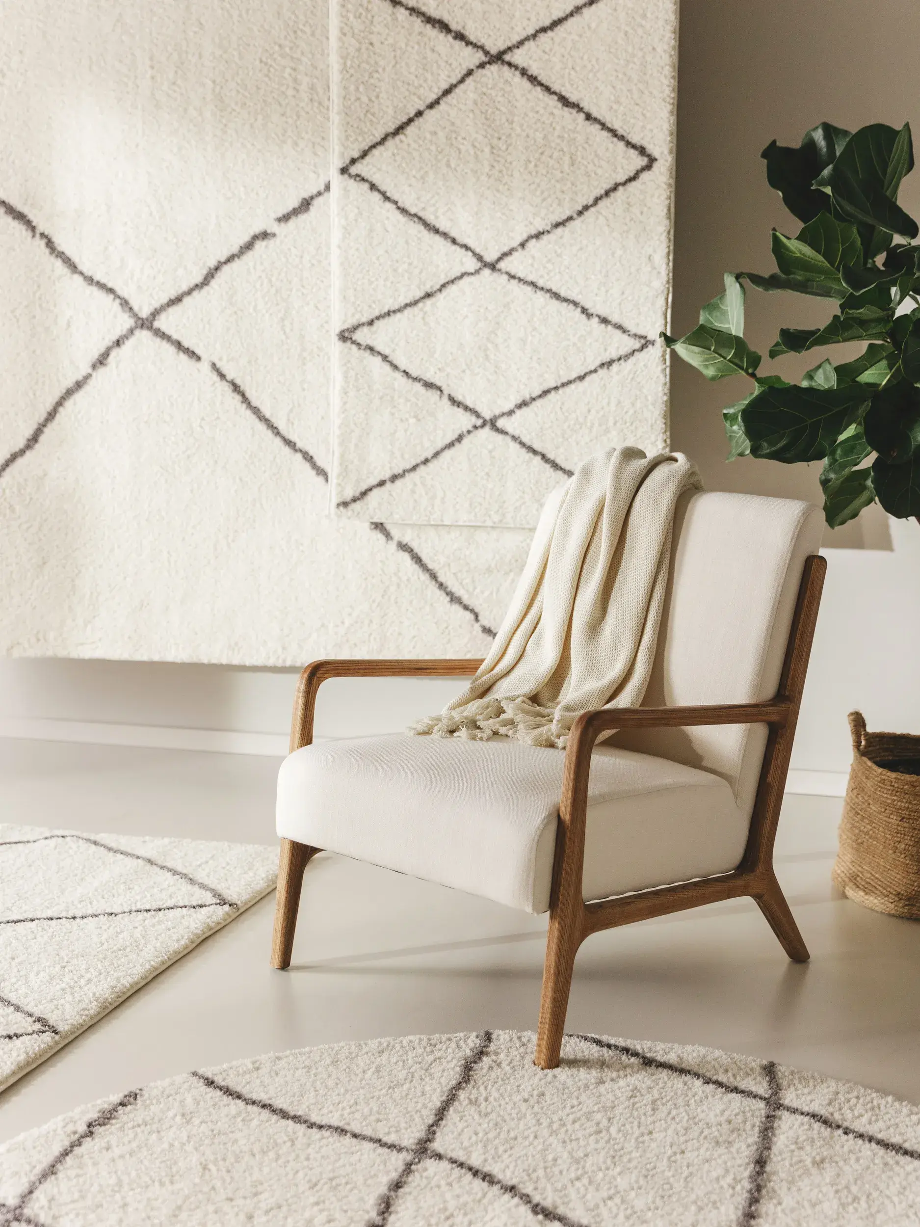 Teppe av 100% Polyester (Microfiber) i Beige med 100% Polyester (Microfiber) høy lugg fra benuta Nest