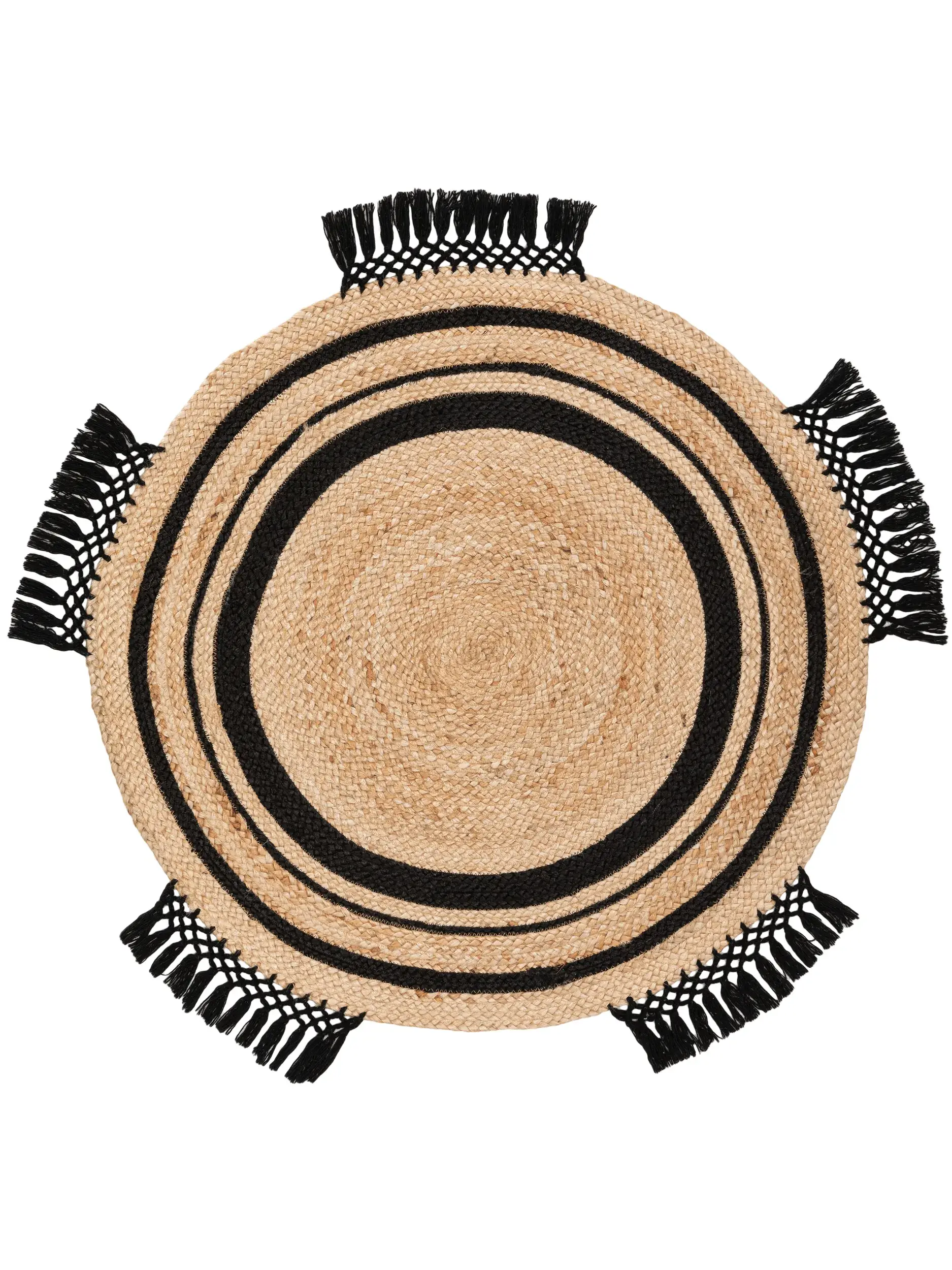 Rug made of 100% Jute in Brown with a 100% Jute high pile by benuta Pure