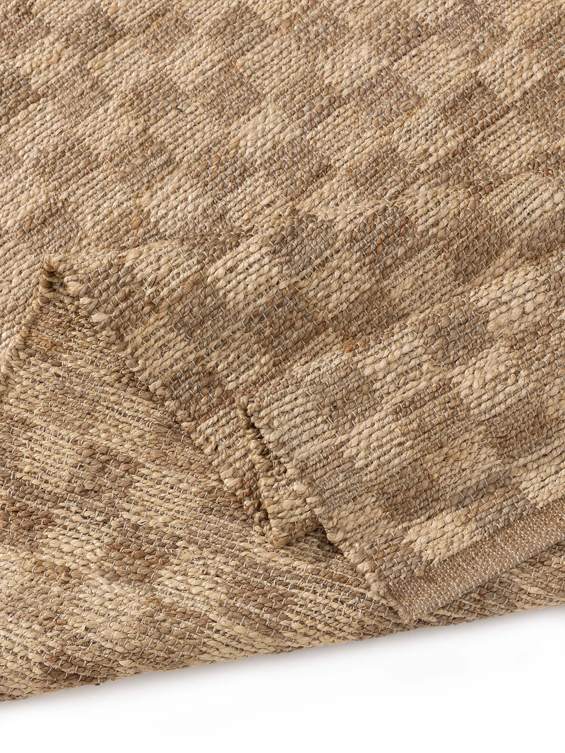 Teppich aus 80% Jute, 20% Baumwolle in Beige mit 80% Jute, 20% Baumwolle hohem Flor von benuta Pure