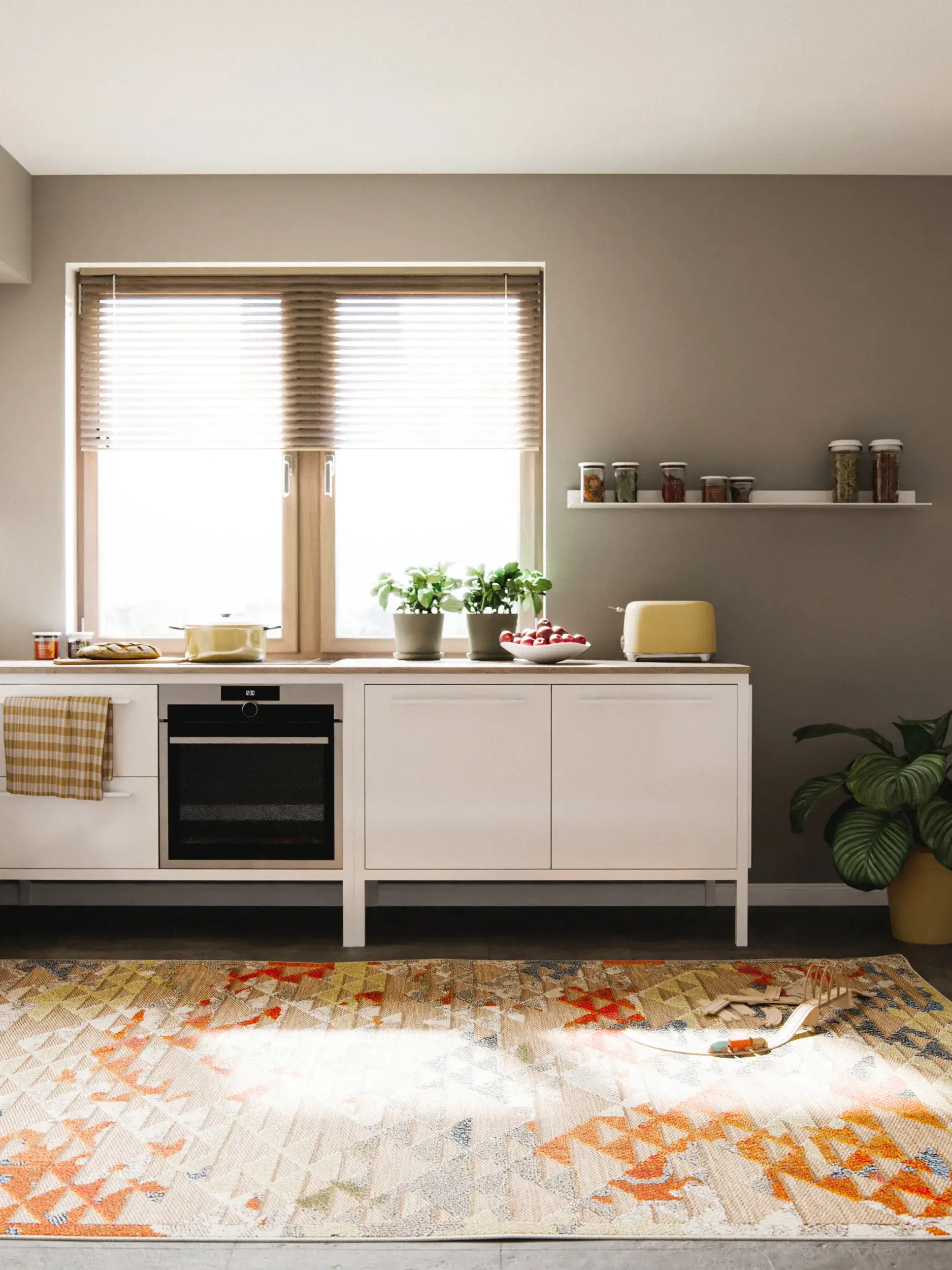 Rug made of 100% Polypropylen in Multicolour with a 100% Polypropylen high pile by benuta Nest