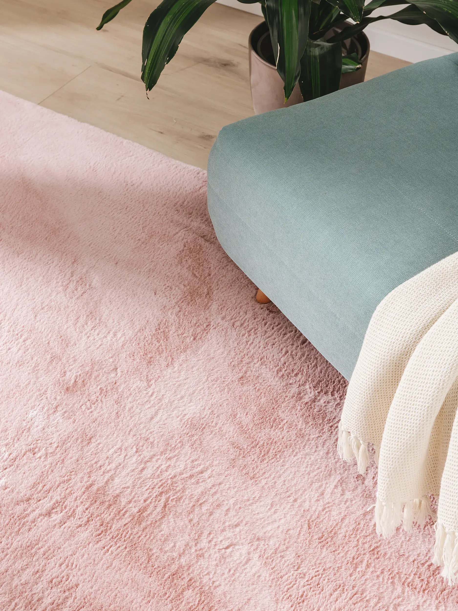 Tapete de 100% Polyester em Rosa com pelo de 100% Polyester de altura da benuta Basic