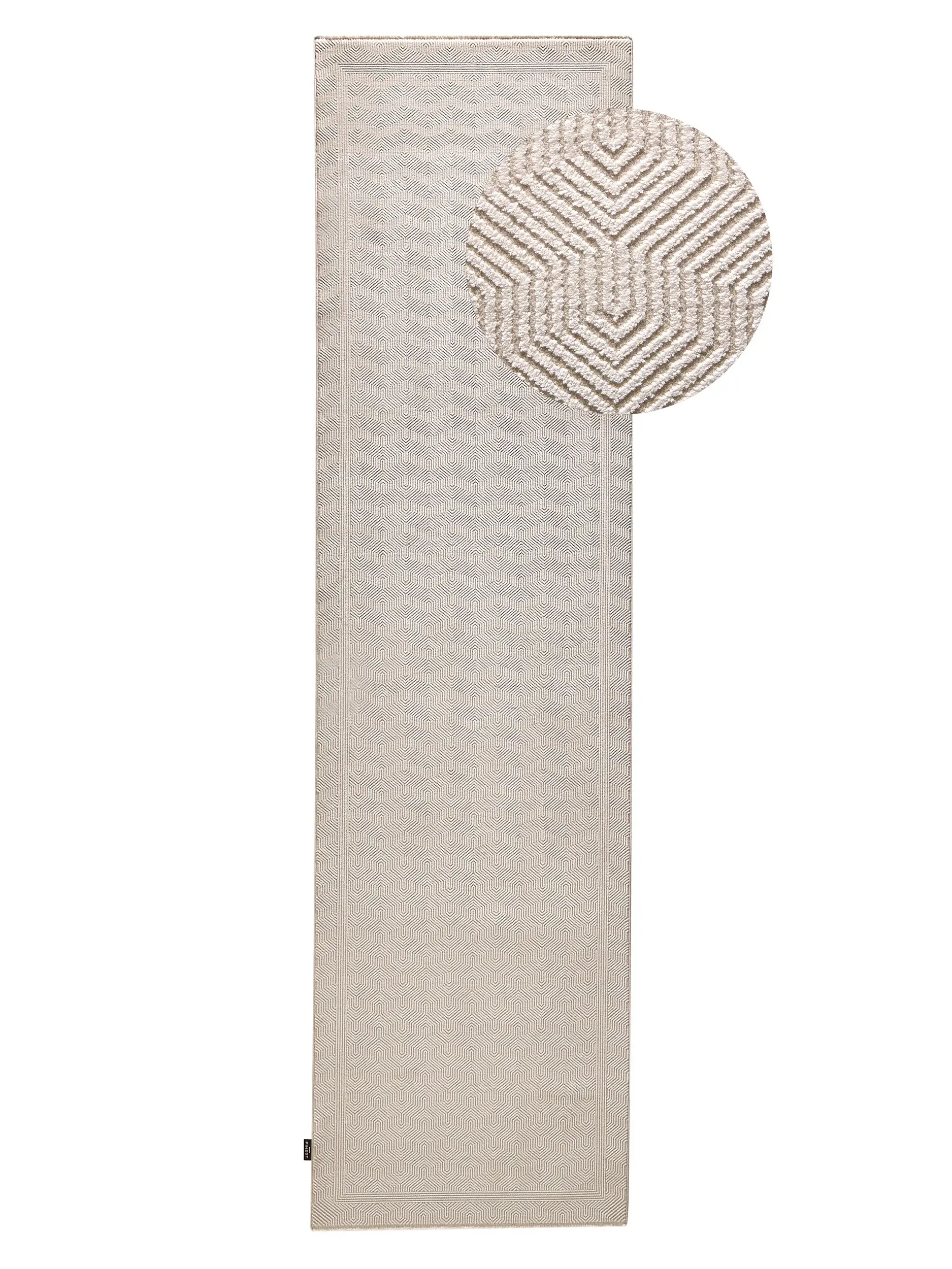 Teppich aus 60% Viskose, 40% Polyacryl (Chenille) in Beige mit 60% Viskose, 40% Polyacryl (Chenille) hohem Flor von benuta Finest