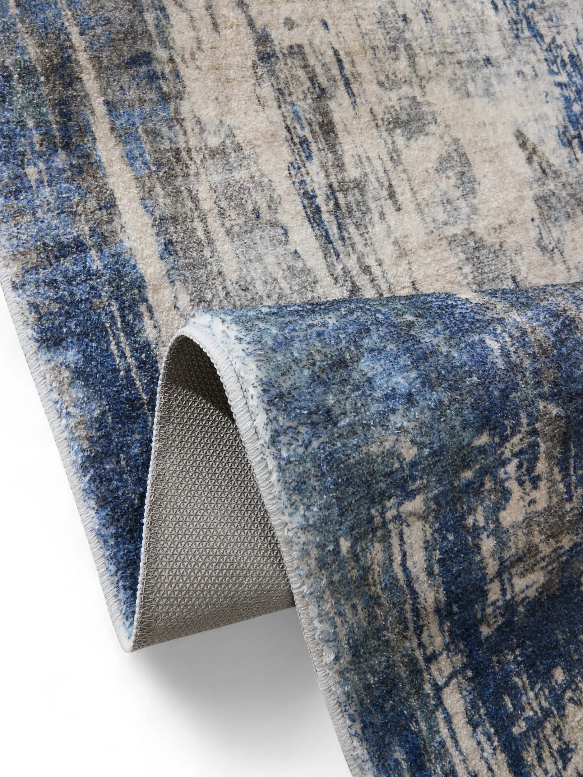 Teppich aus 100% Polyester in Blau mit 100% Polyester hohem Flor von benuta Pop