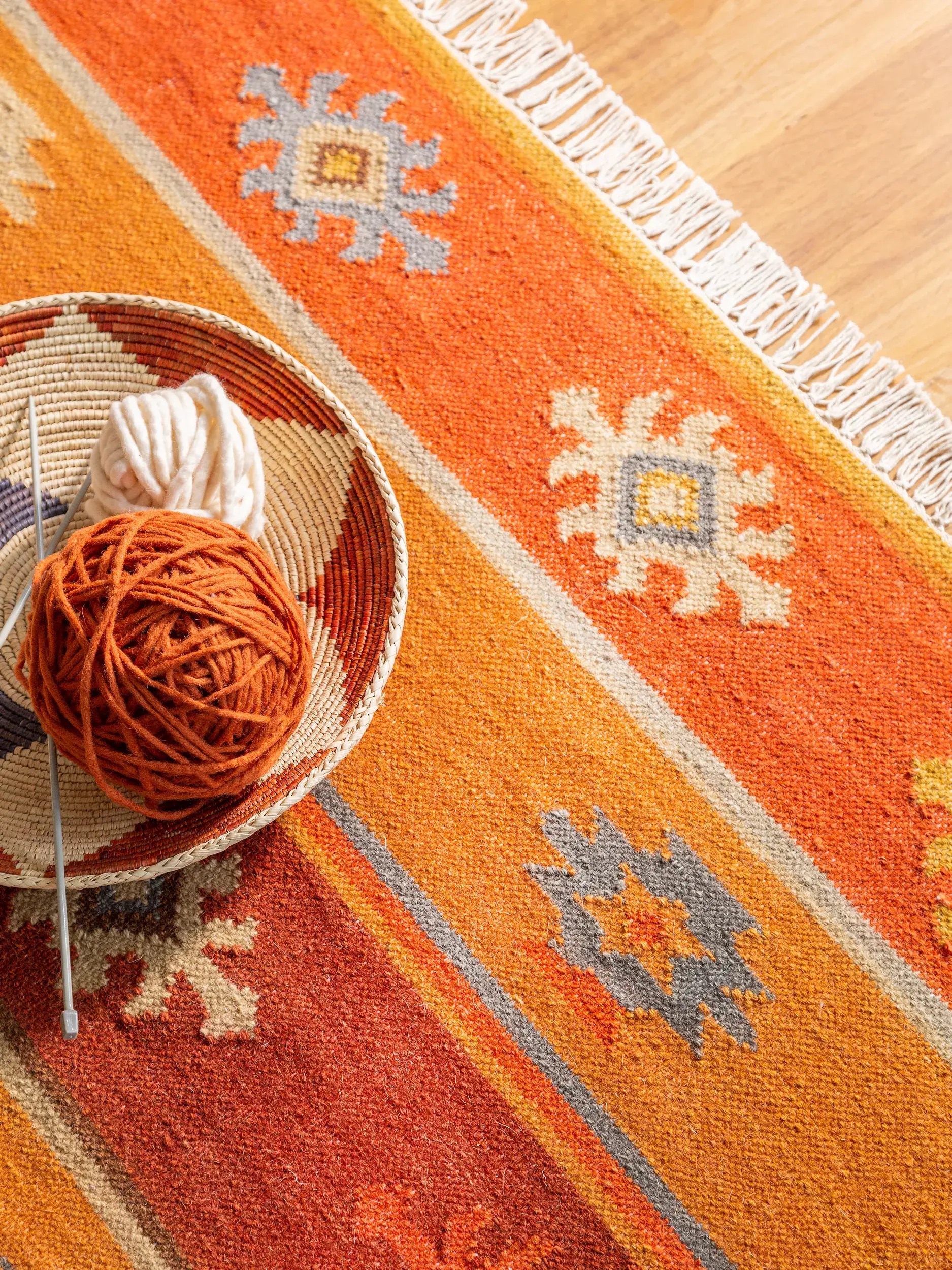 Teppich aus 90% Wolle, 10% Baumwolle in Multicolor mit 90% Wolle, 10% Baumwolle hohem Flor von benuta Pure