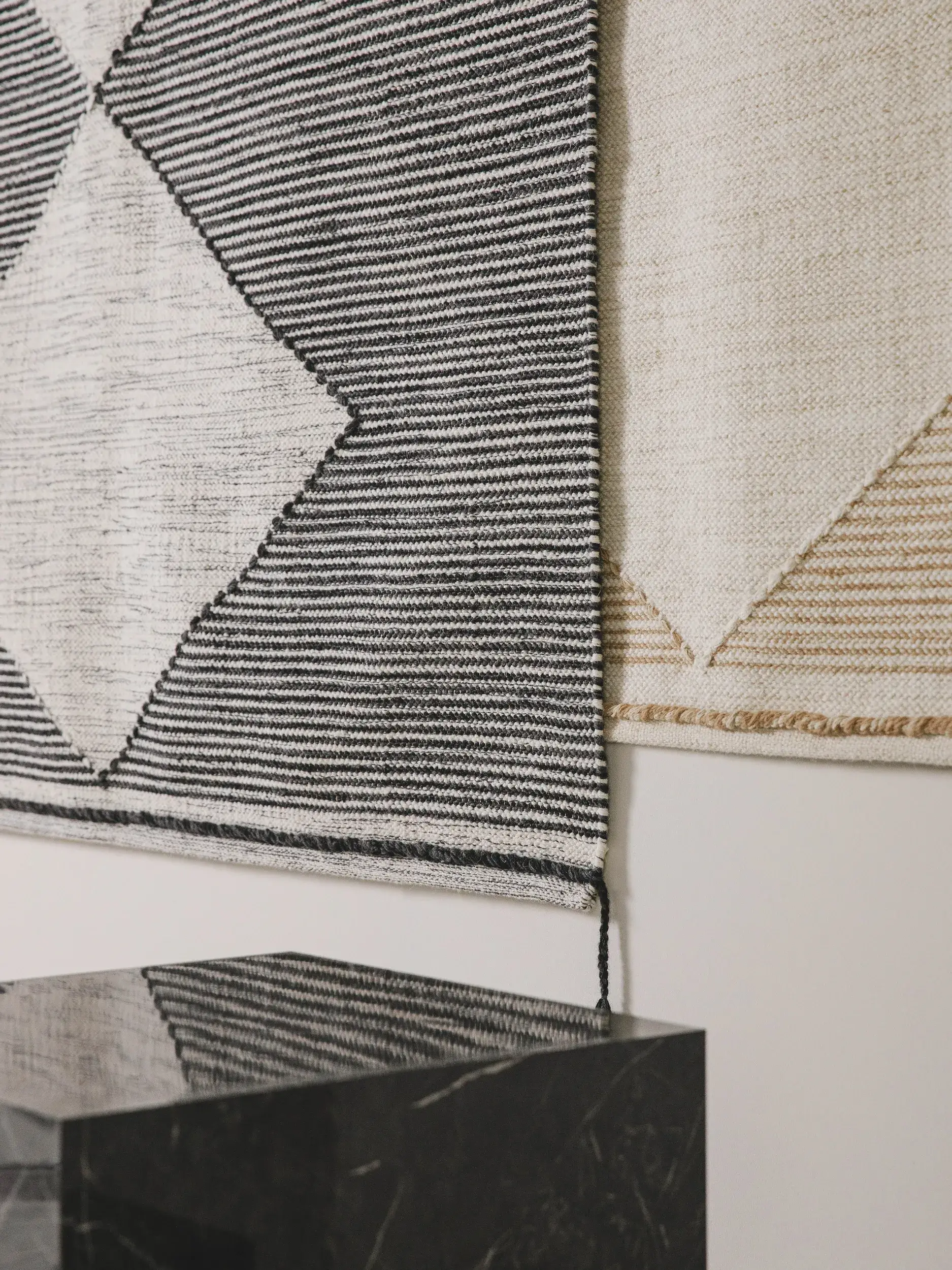 Rug made of 50% Wool, 50% Cotton in Beige with a 50% Wool, 50% Cotton high pile by benuta Pure