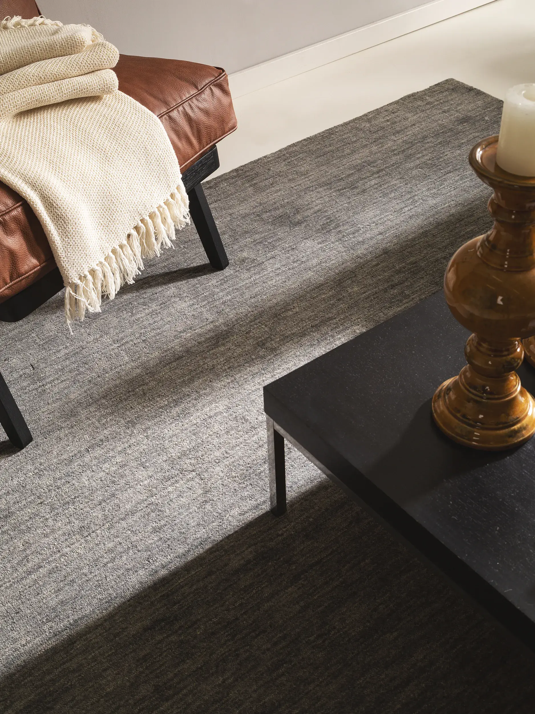 Rug made of 100% Wolle in Grau with a 100% Wolle high pile by benuta Nest