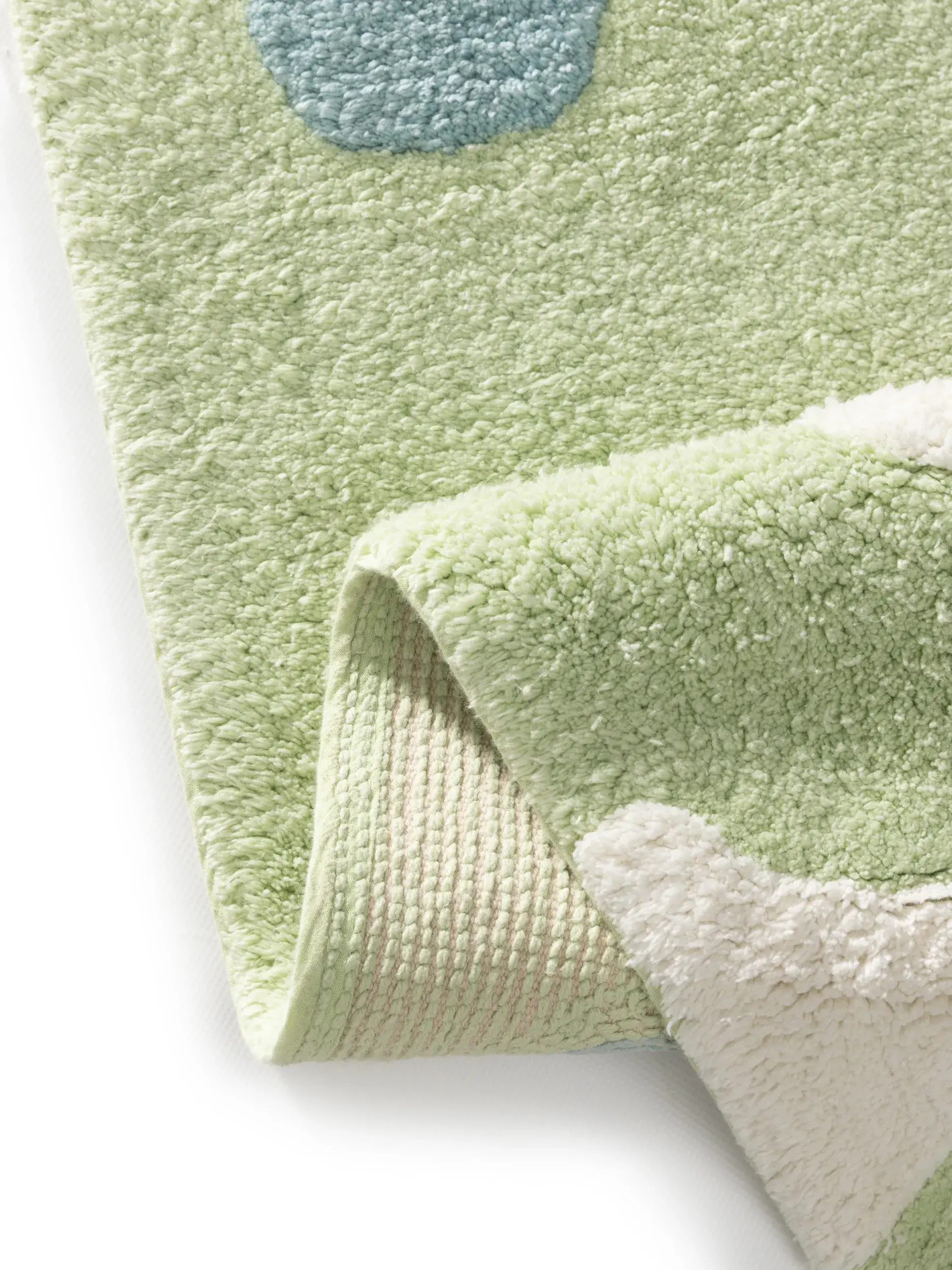 Teppich aus 100% Kierrätetty Puuvilla in Monivärinen mit 100% Kierrätetty Puuvilla hohem Flor von Lytte