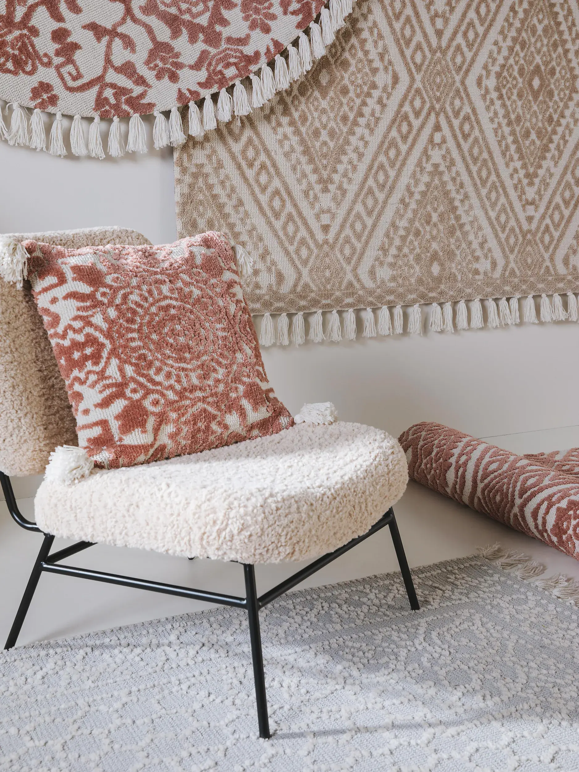 Kissenbezug Elias Terracotta im Design MitFransen aus 60% Polyester, 40% Baumwolle von benuta Nest