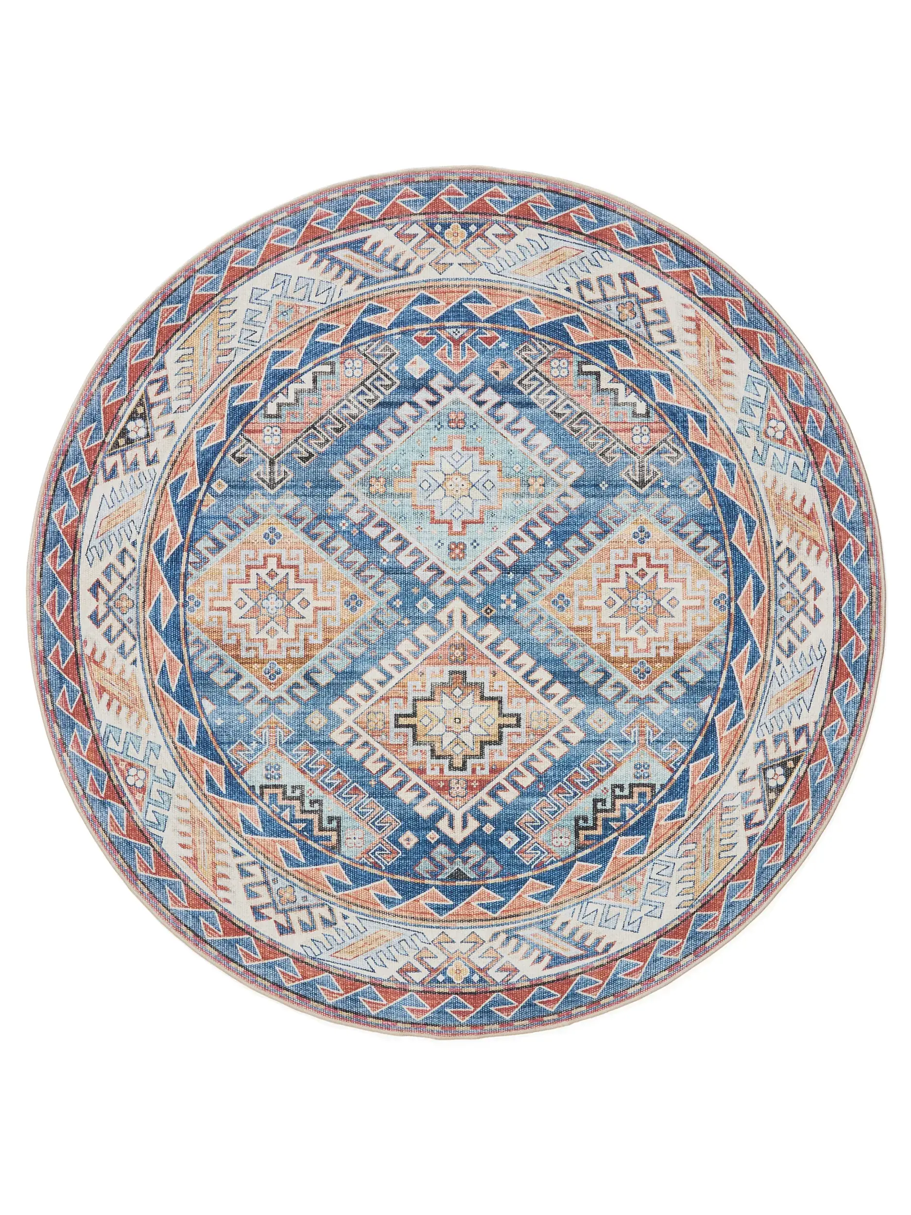 Rug made of 100% Polyester in Blue with a 100% Polyester high pile by benuta Basic