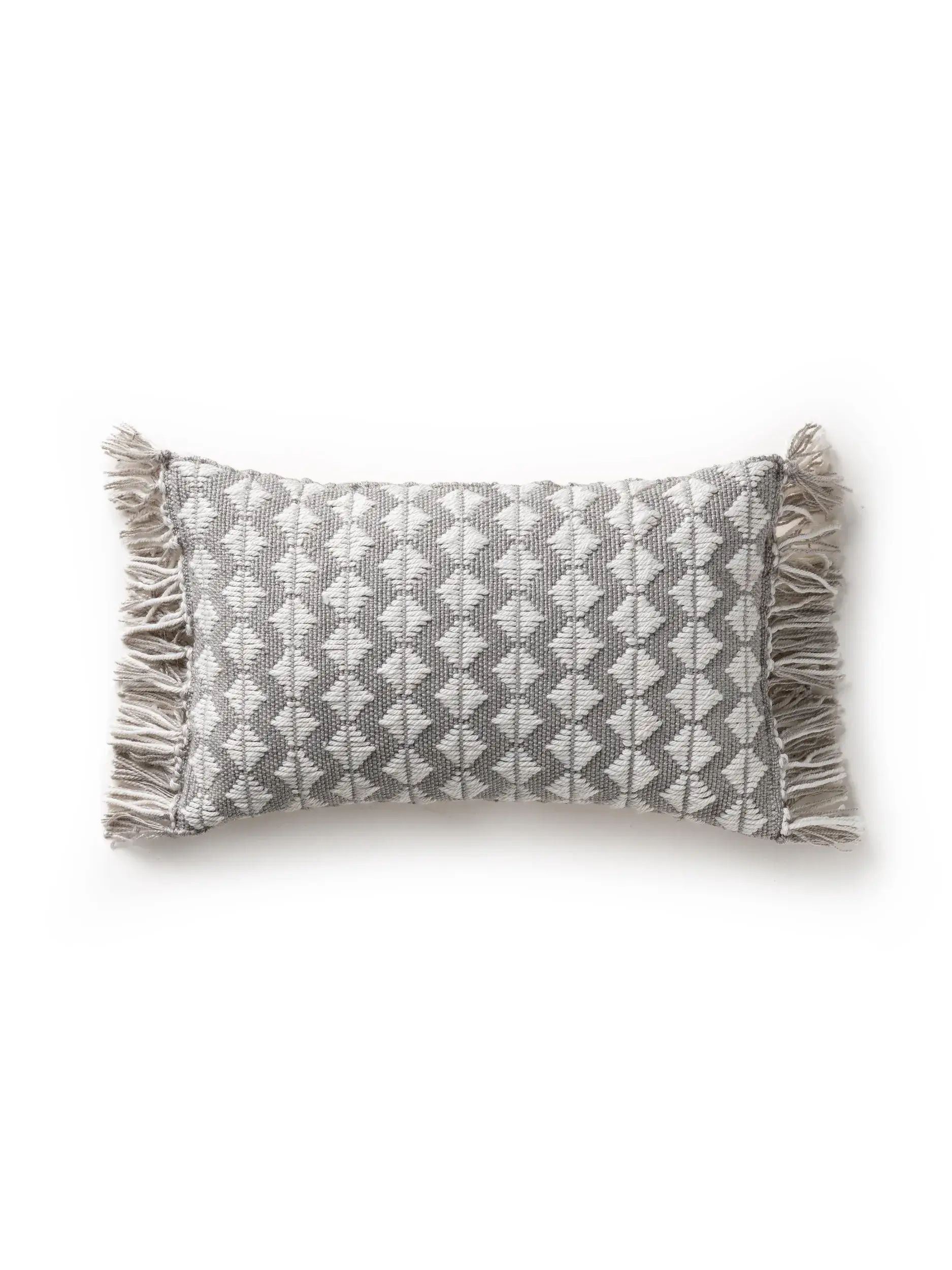 In- & Outdoor Kissen Morty Grau in Geometrisch design made of 100% Polyester (recycled PET) by benuta Pure