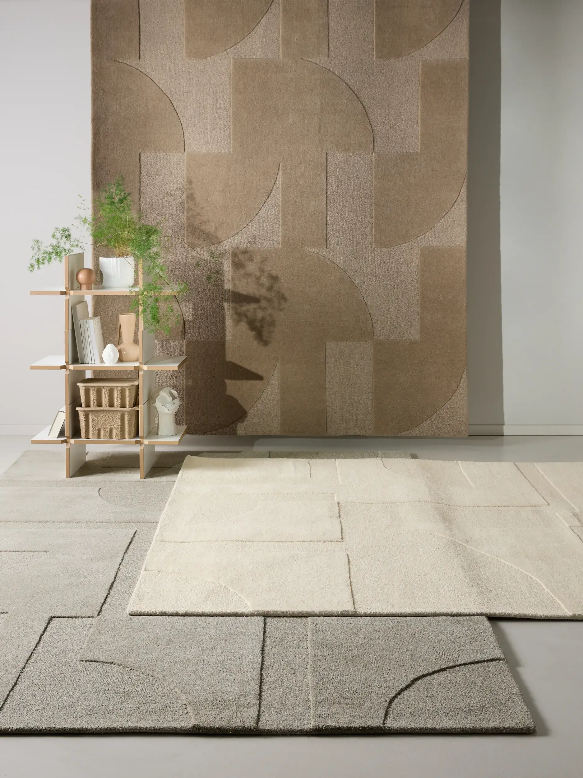 Rug Logan made of 100% Wool in Beige by benuta Pure