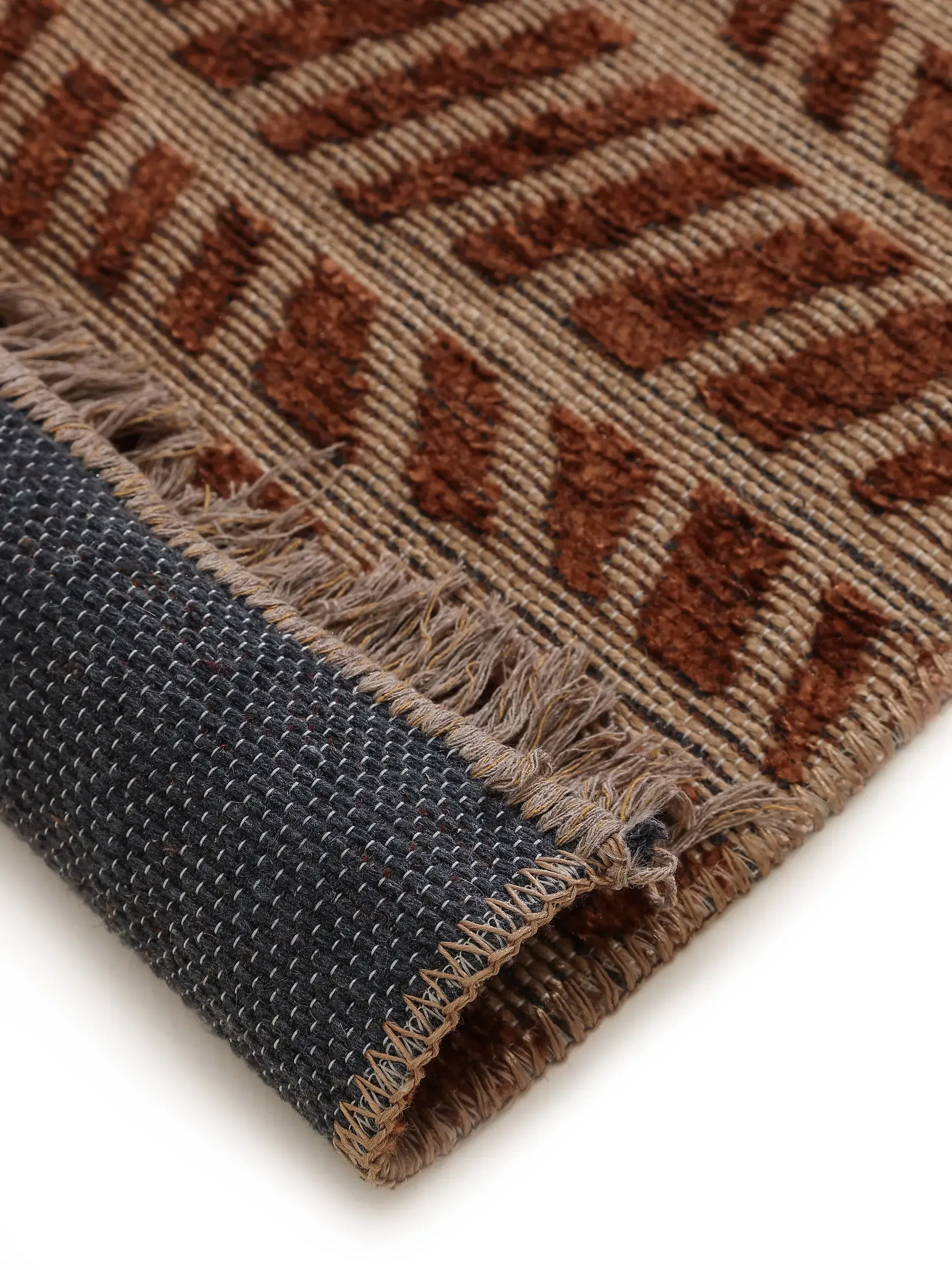 Tappeto di 55% Cotone (riciclato), 30% Iuta, 15% Poliestere in Beige con pelo alto 55% Cotone (riciclato), 30% Iuta, 15% Poliestere da benuta pure