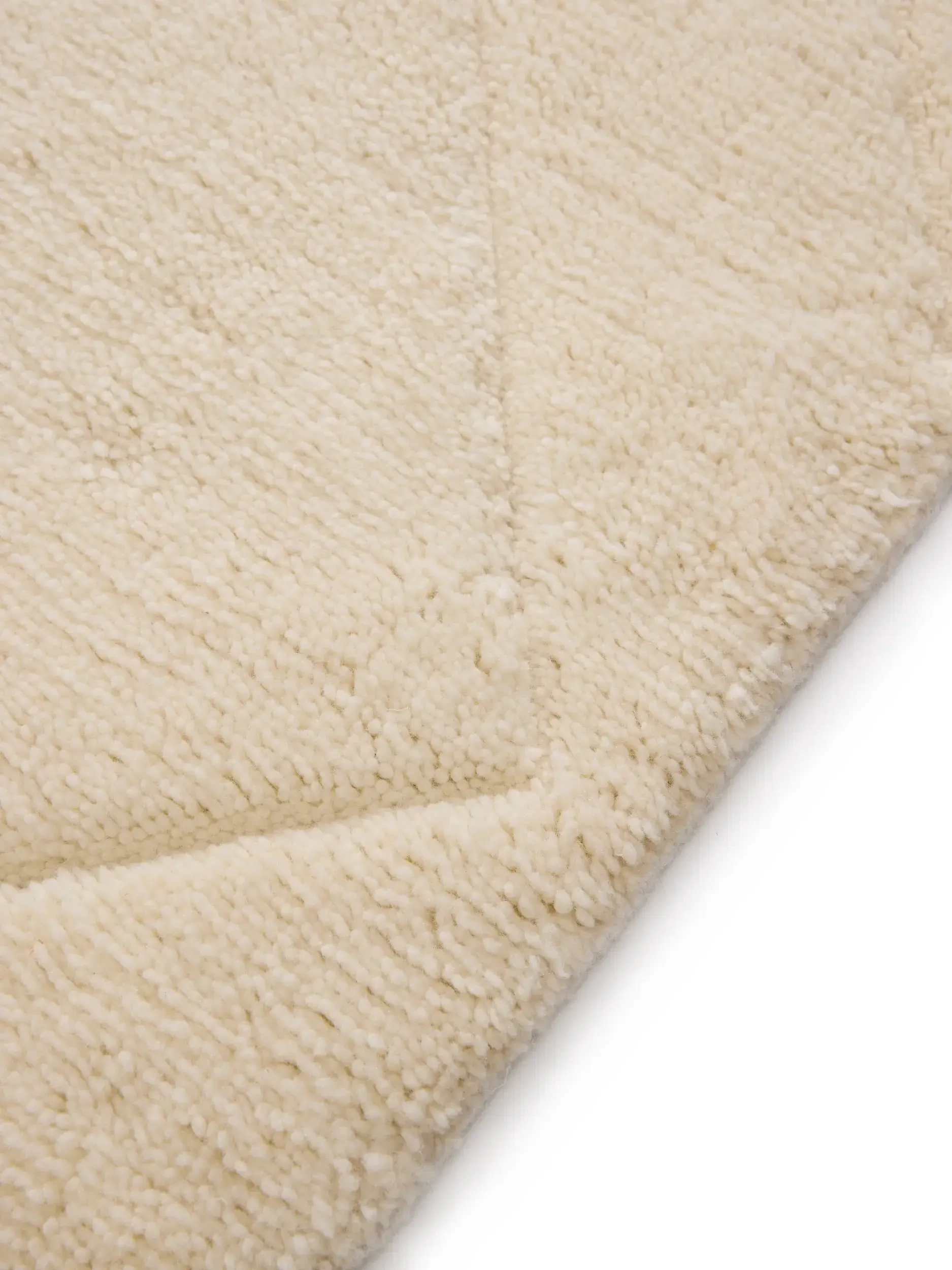 Teppich aus 100% Wool in Beige mit 100% Wool hohem Flor von benuta Finest