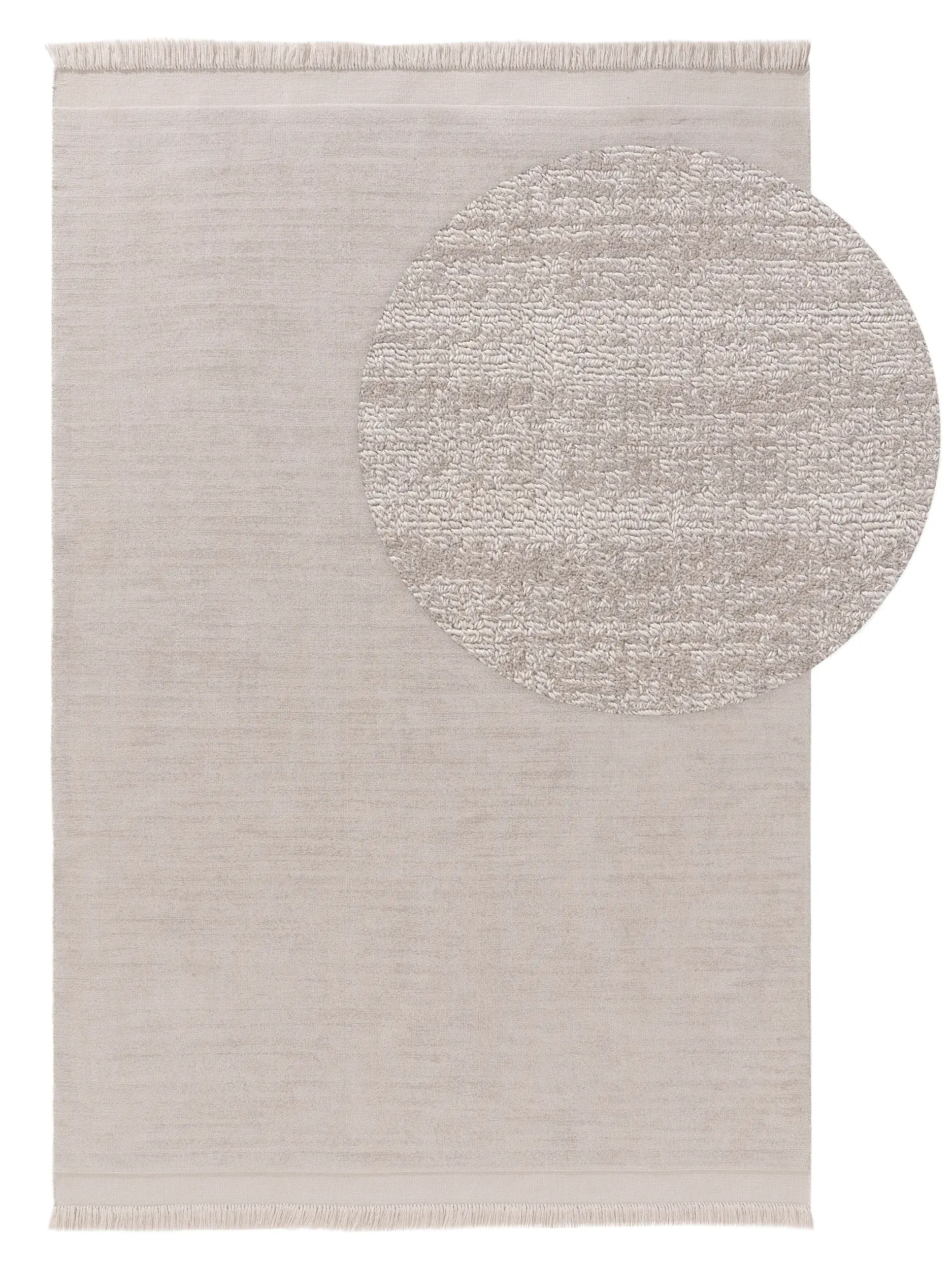 Tapis en 80% Polyester, 20% Coton en Gris avec une pile de 80% Polyester, 20% Coton de hauteur de benuta pure