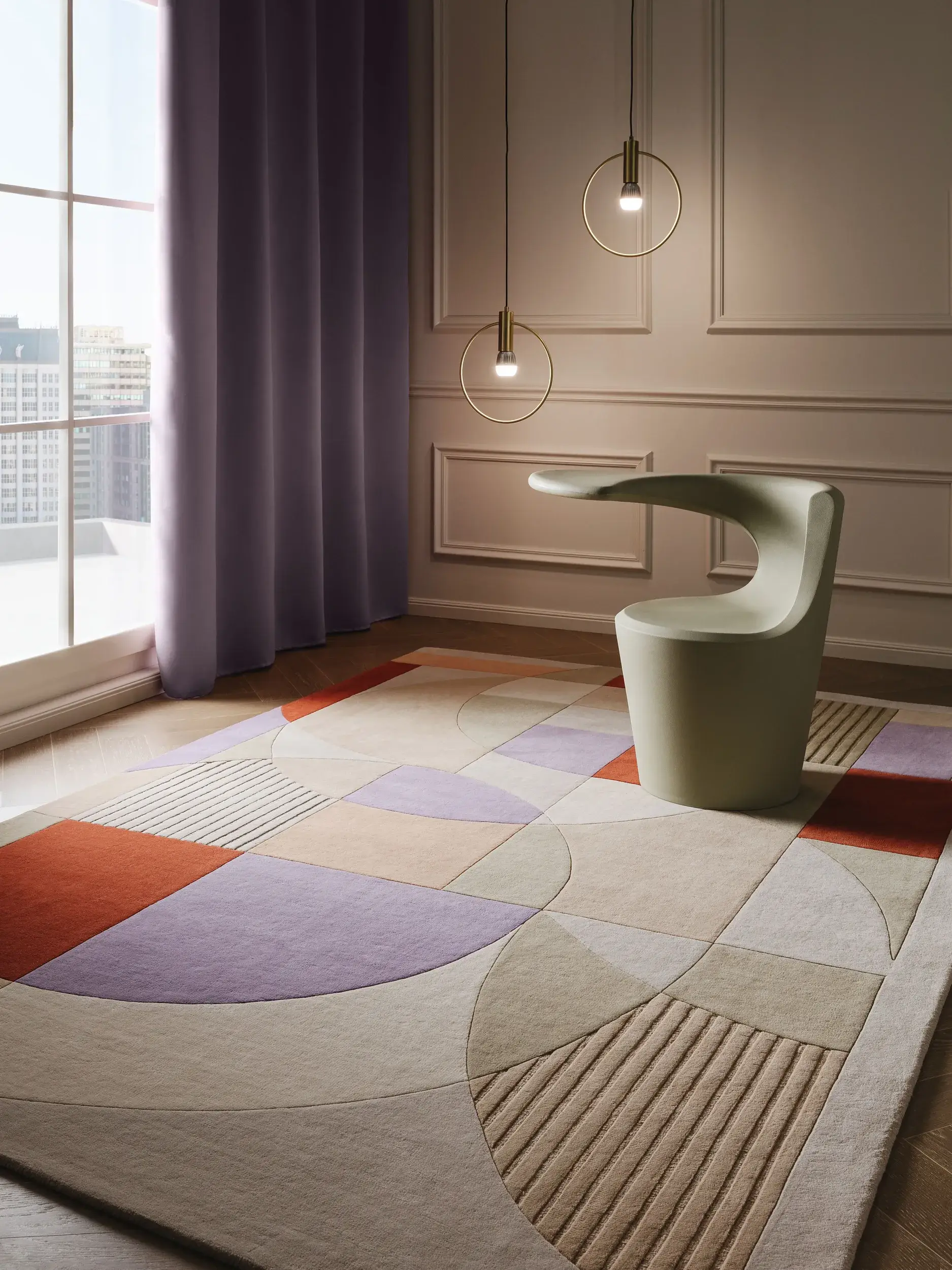 Teppich aus 100% Wolle (aus Neuseeland) in Multicolor mit 100% Wolle (aus Neuseeland) hohem Flor von benuta Finest