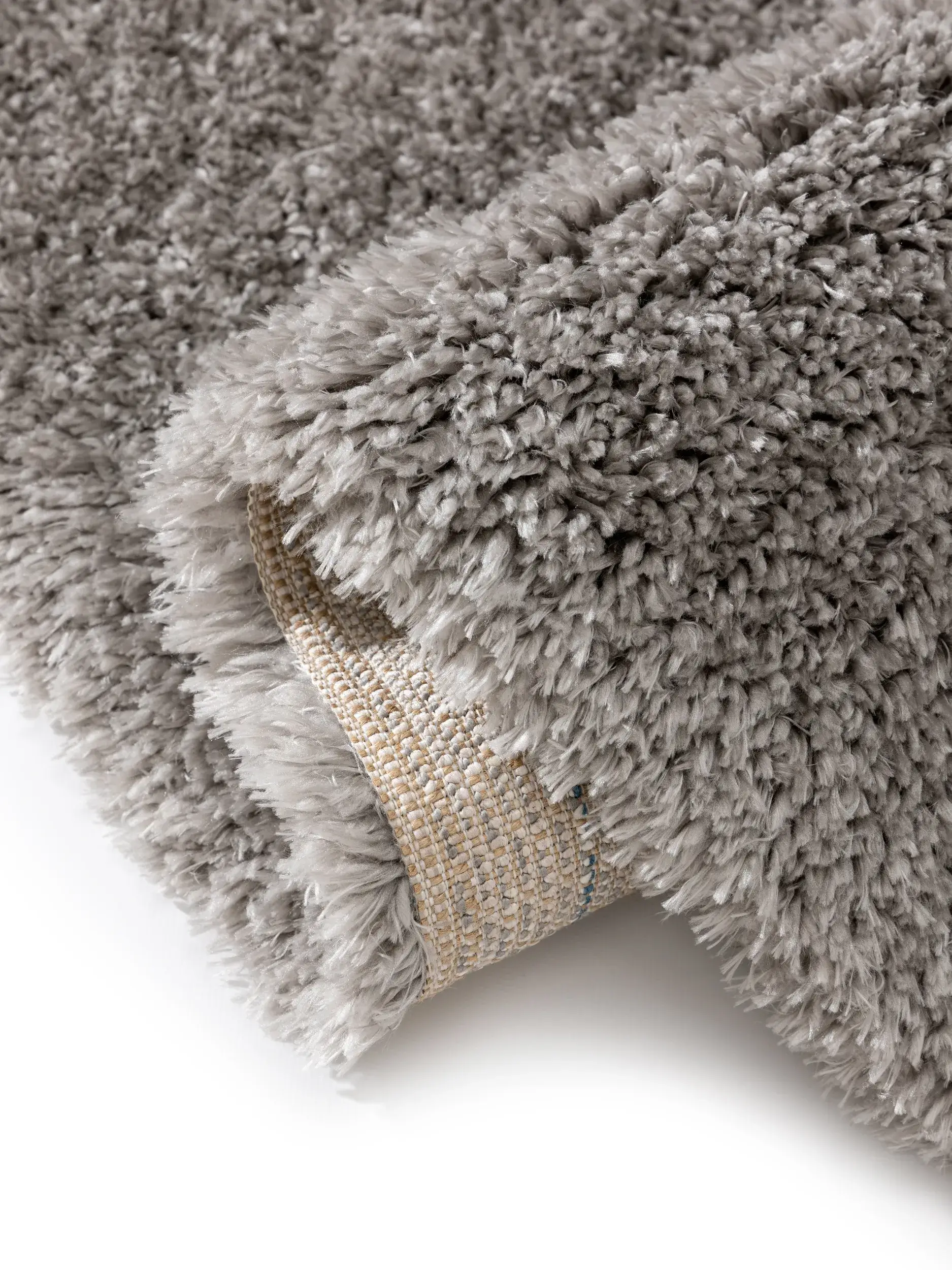 Rug made of 100% Polyester in Grey with a 100% Polyester high pile by benuta Pop