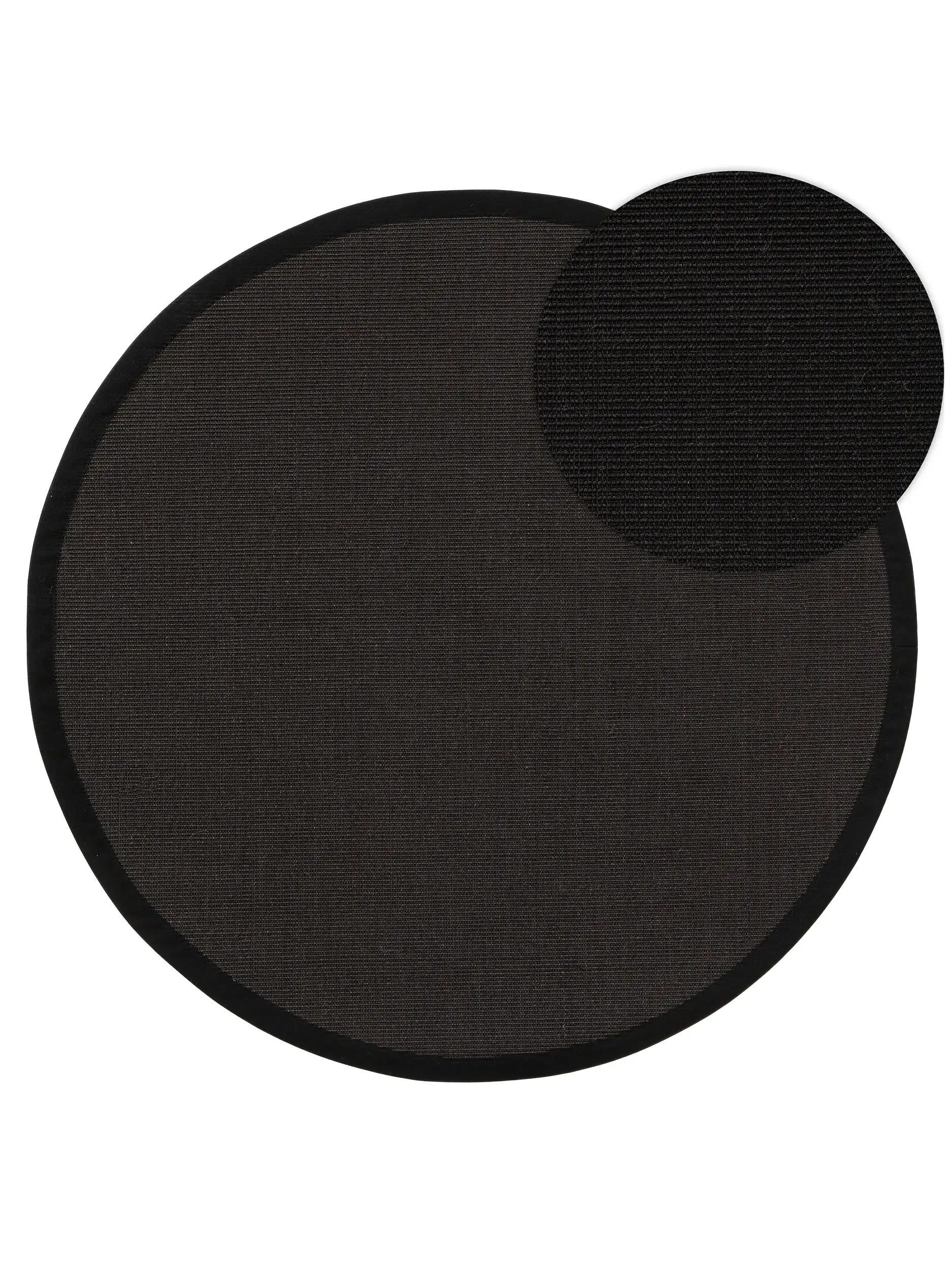 Teppich aus 100% Sisal in Schwarz mit 100% Sisal hohem Flor von benuta Nest