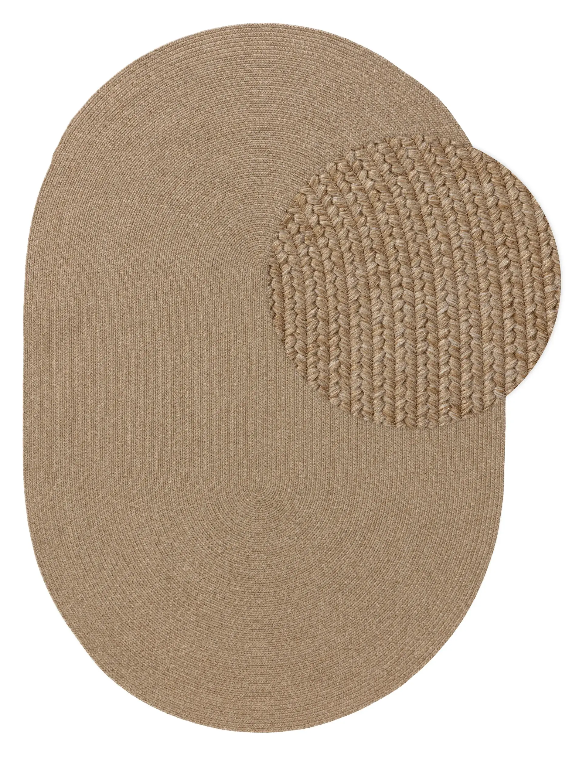 Tappeto di 80% Polipropilene, 20% Poliestere in Beige con pelo alto 80% Polipropilene, 20% Poliestere da benuta nest