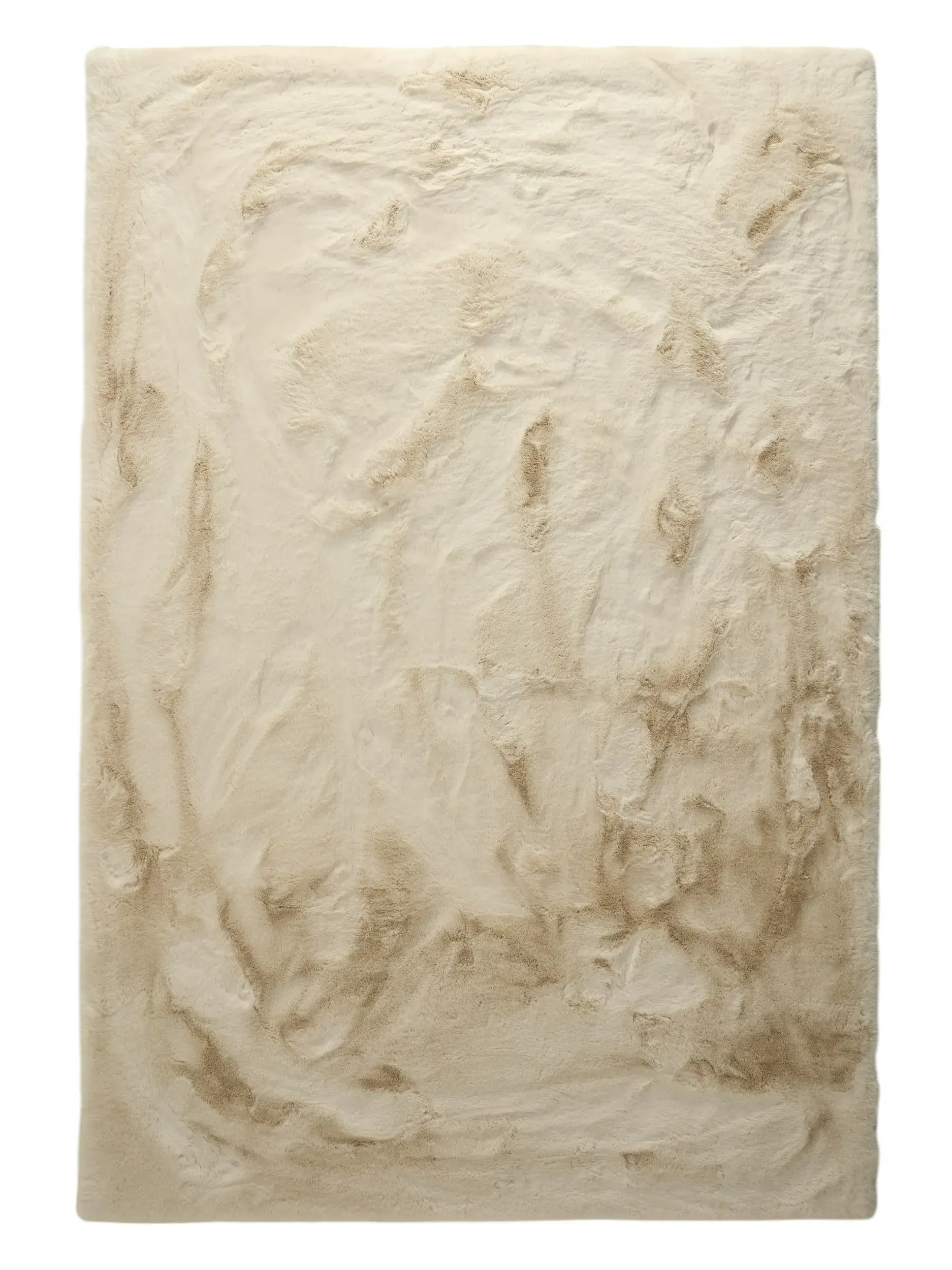 Rug made of 100% Polyester in Beige with a 100% Polyester high pile by benuta Finest