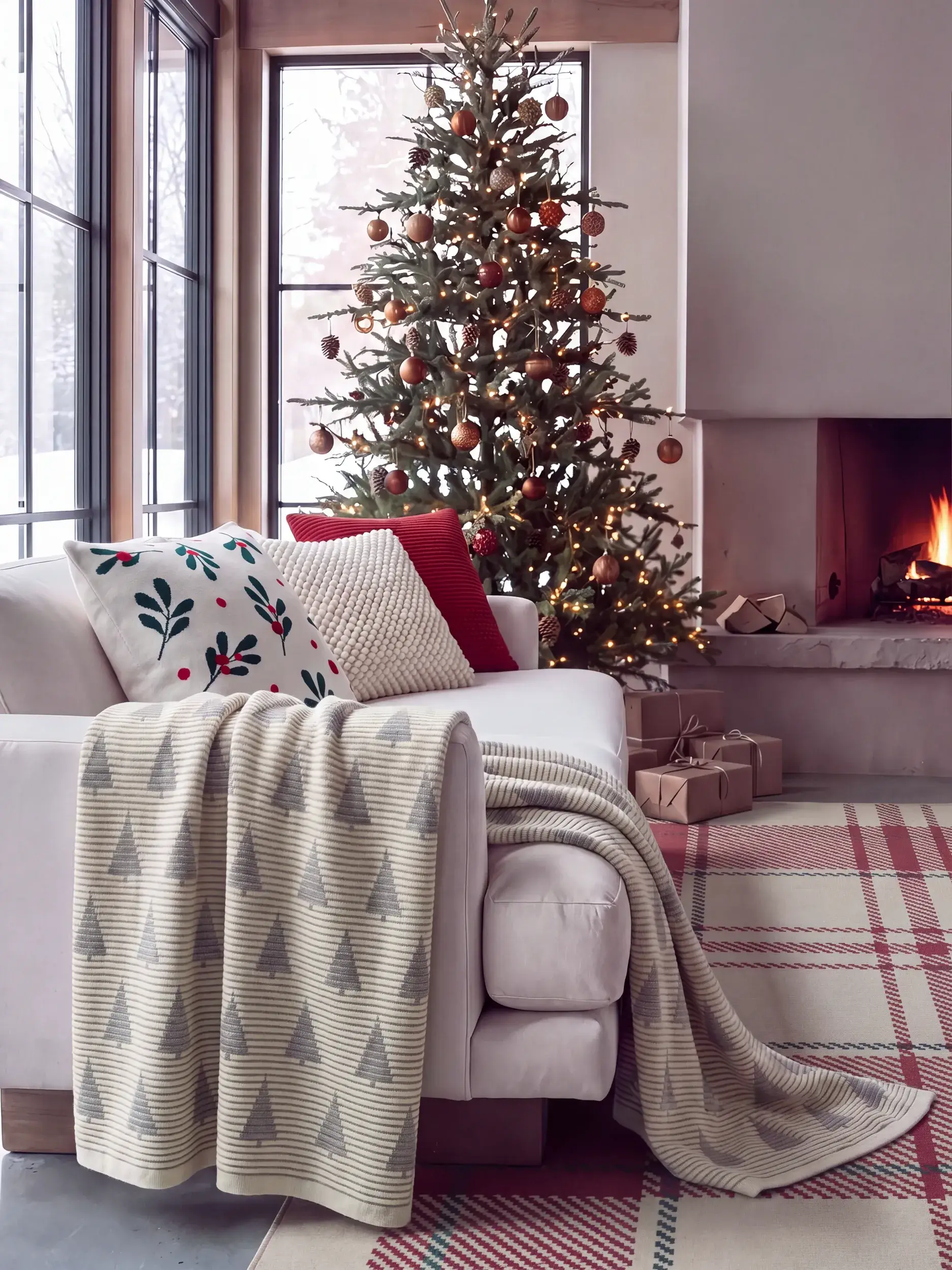 Coperta natalizia Nordic Grigio di benuta