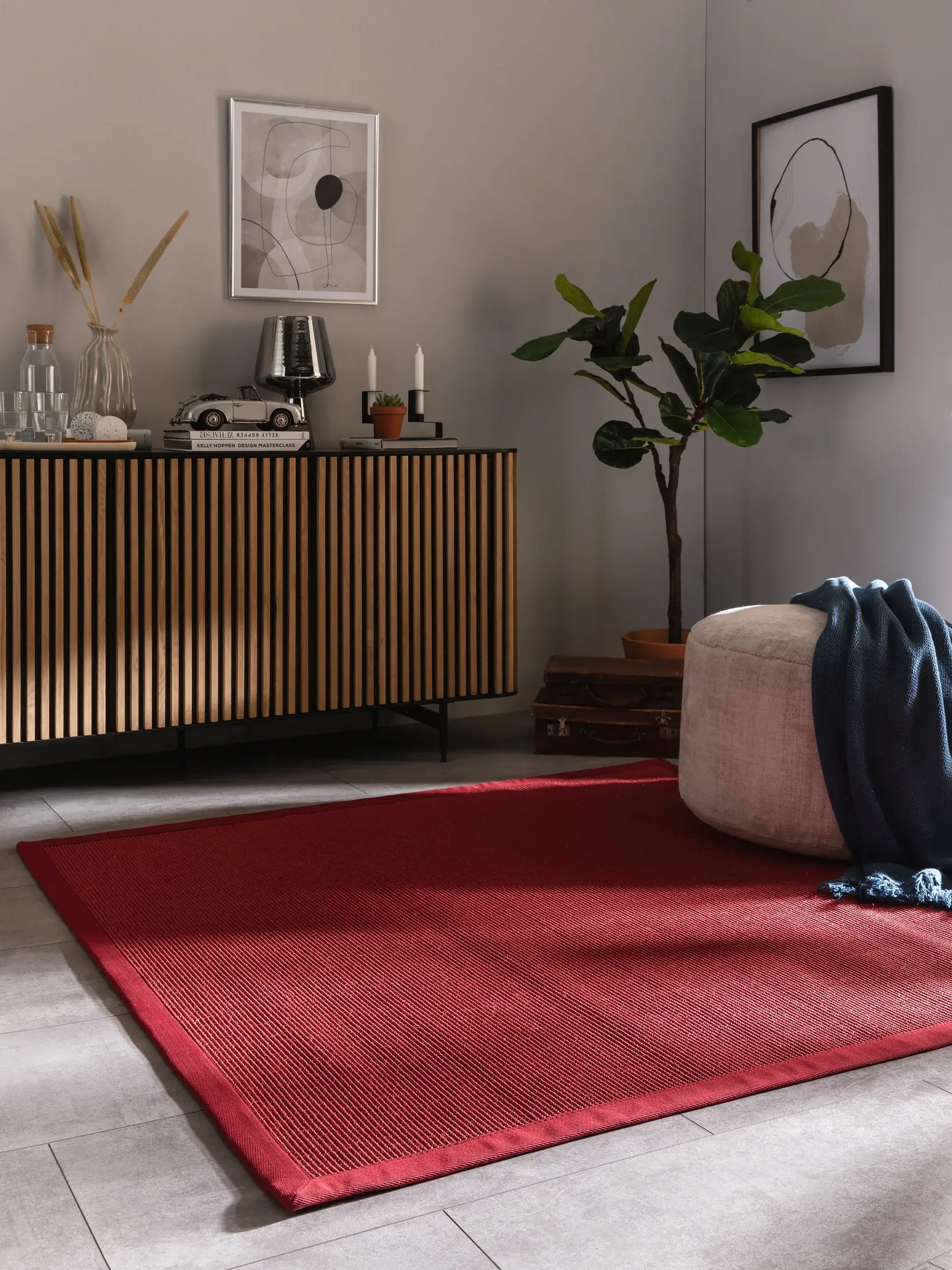 Alfombra de 100% Sisal en Rojo con un pelo de {{Placeholder_Pile Height}} de altura de benuta nest