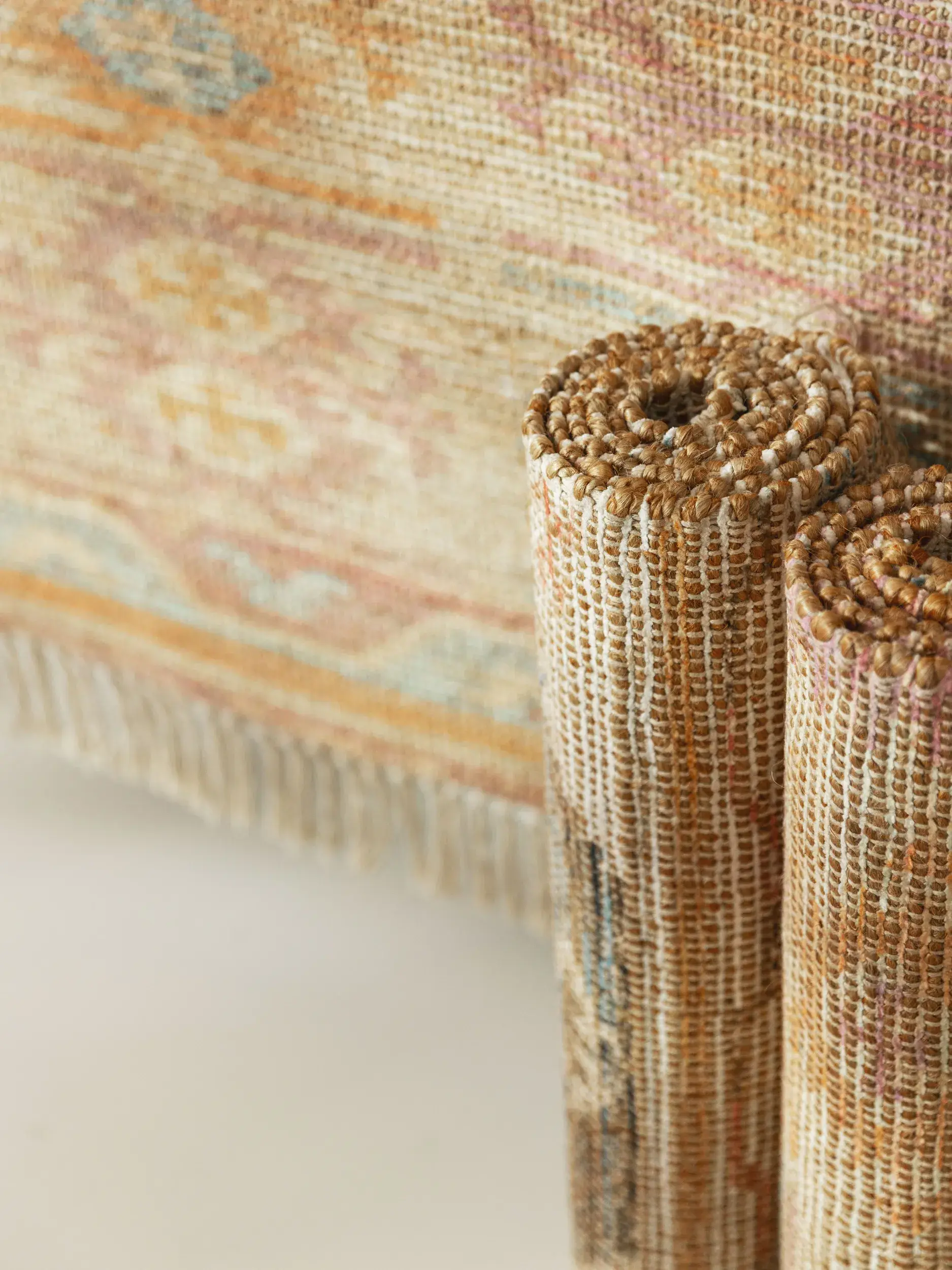 Tappeto di 68% Iuta, 20% Poliestere, 12% Cotone in Multicolor con pelo alto 68% Iuta, 20% Poliestere, 12% Cotone da benuta POP