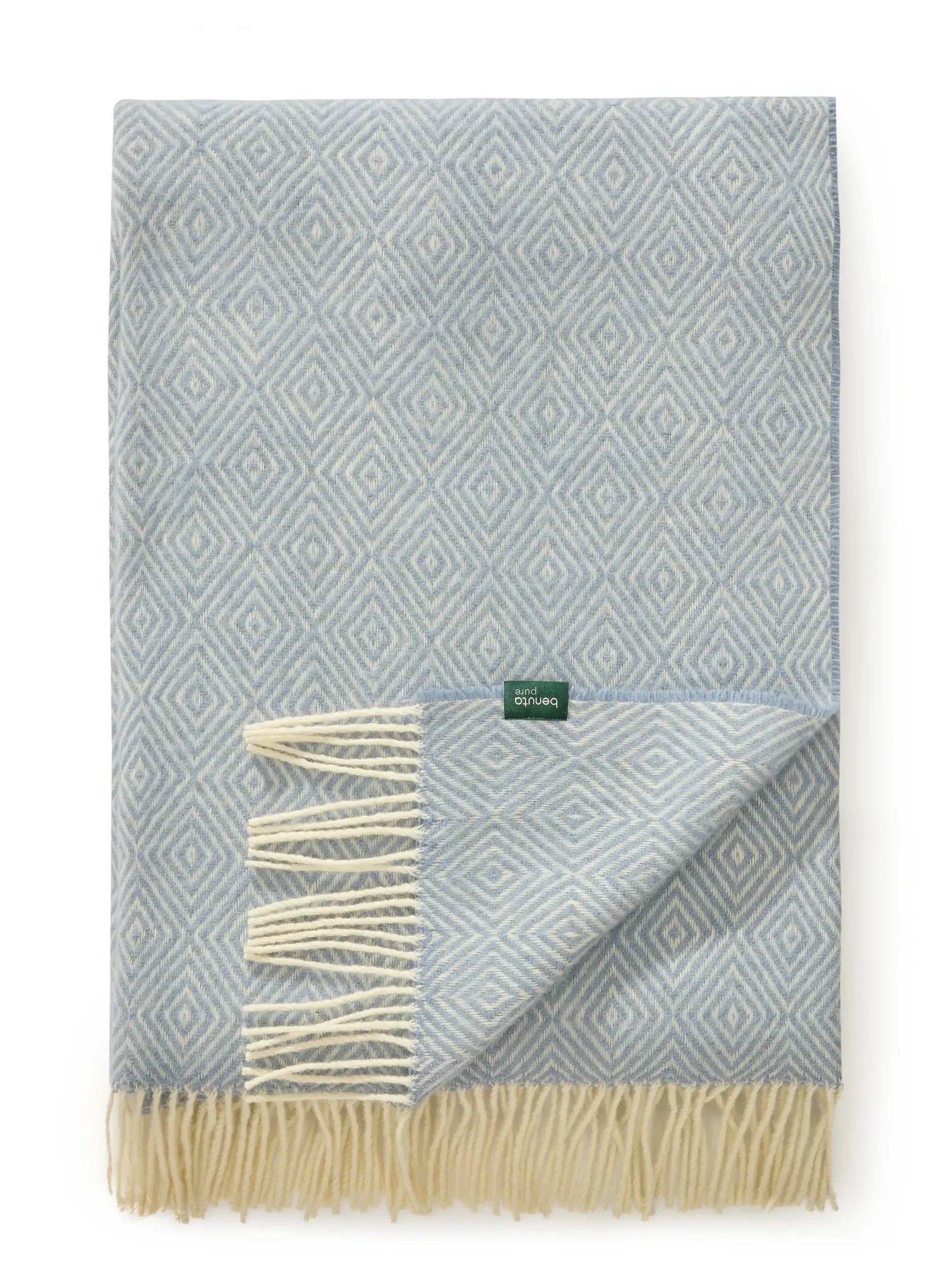 Wolldecke Bianca Blau von benuta Pure