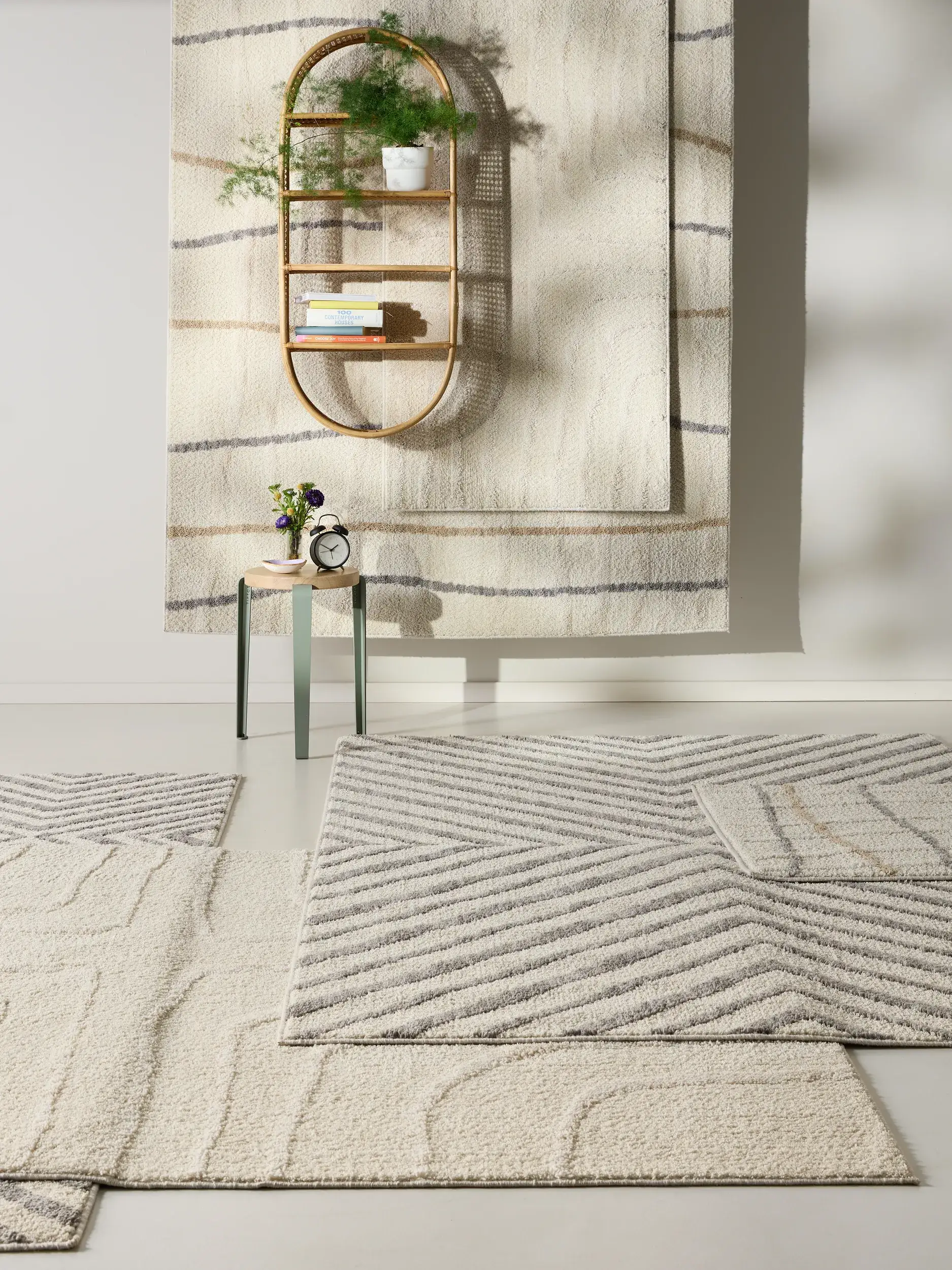 Tapis en 100% Polyester en Blanc avec une pile de 100% Polyester de hauteur de benuta POP