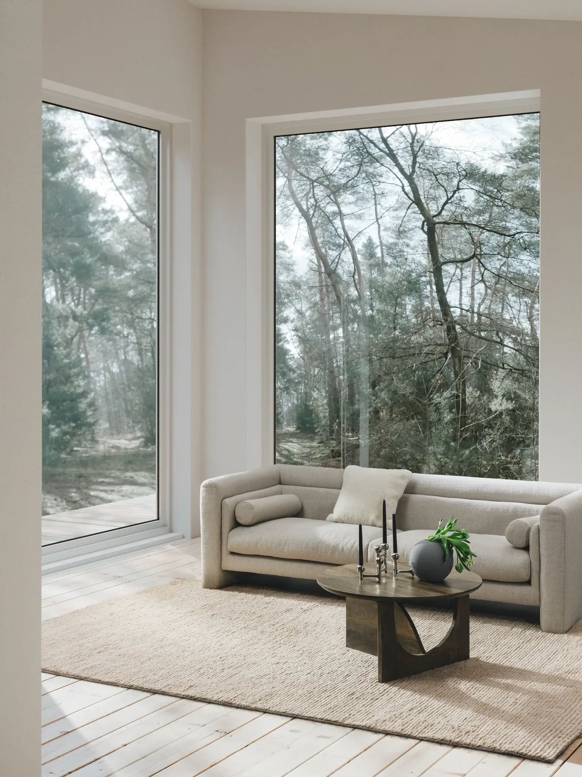 Teppich aus 90% Wolle, 10% Baumwolle in Beige mit 90% Wolle, 10% Baumwolle hohem Flor von benuta Finest