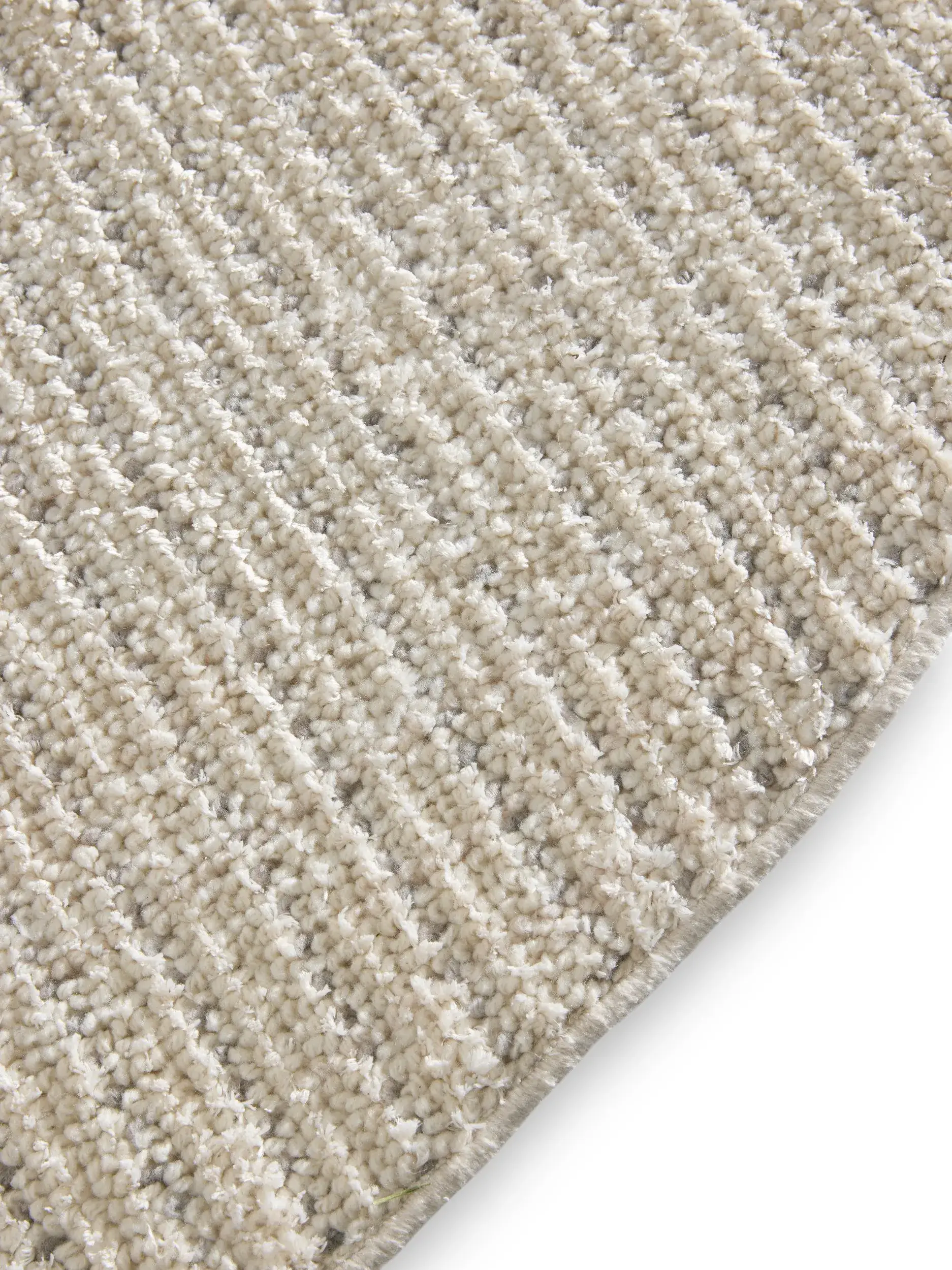 Teppich aus 100% Polyester in Weiß mit 100% Polyester hohem Flor von benuta Nest