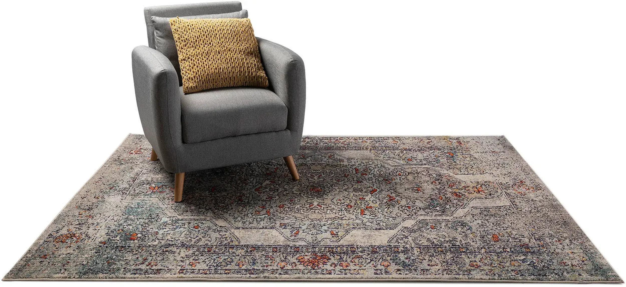 Teppich aus 100% Polypropylen in Grau mit 100% Polypropylen hohem Flor von benuta