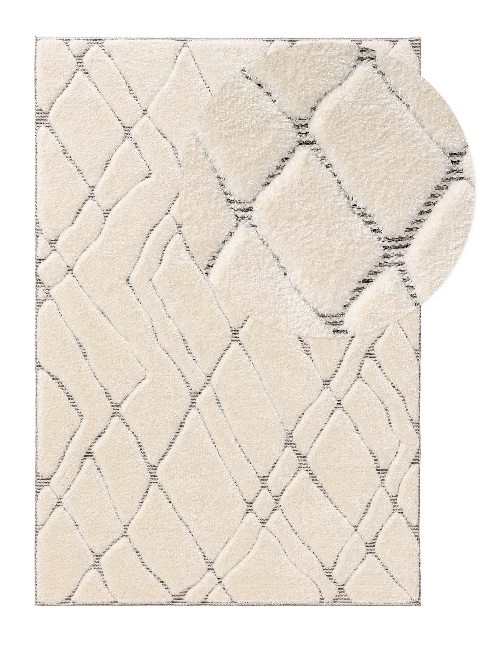 Alfombra de 63% Poliéster, 37% Polipropileno en Blanco con un pelo de {{Placeholder_Pile Height}} de altura de benuta POP