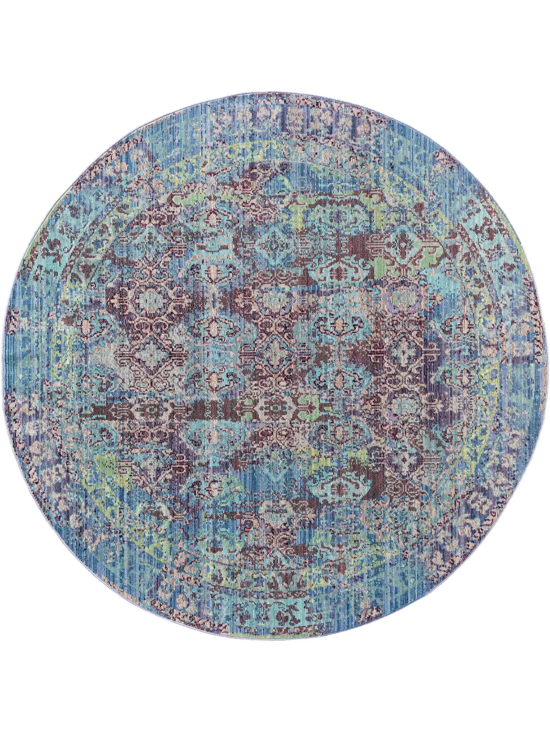 Teppich aus 100% Polyester in Blau mit 100% Polyester hohem Flor von benuta