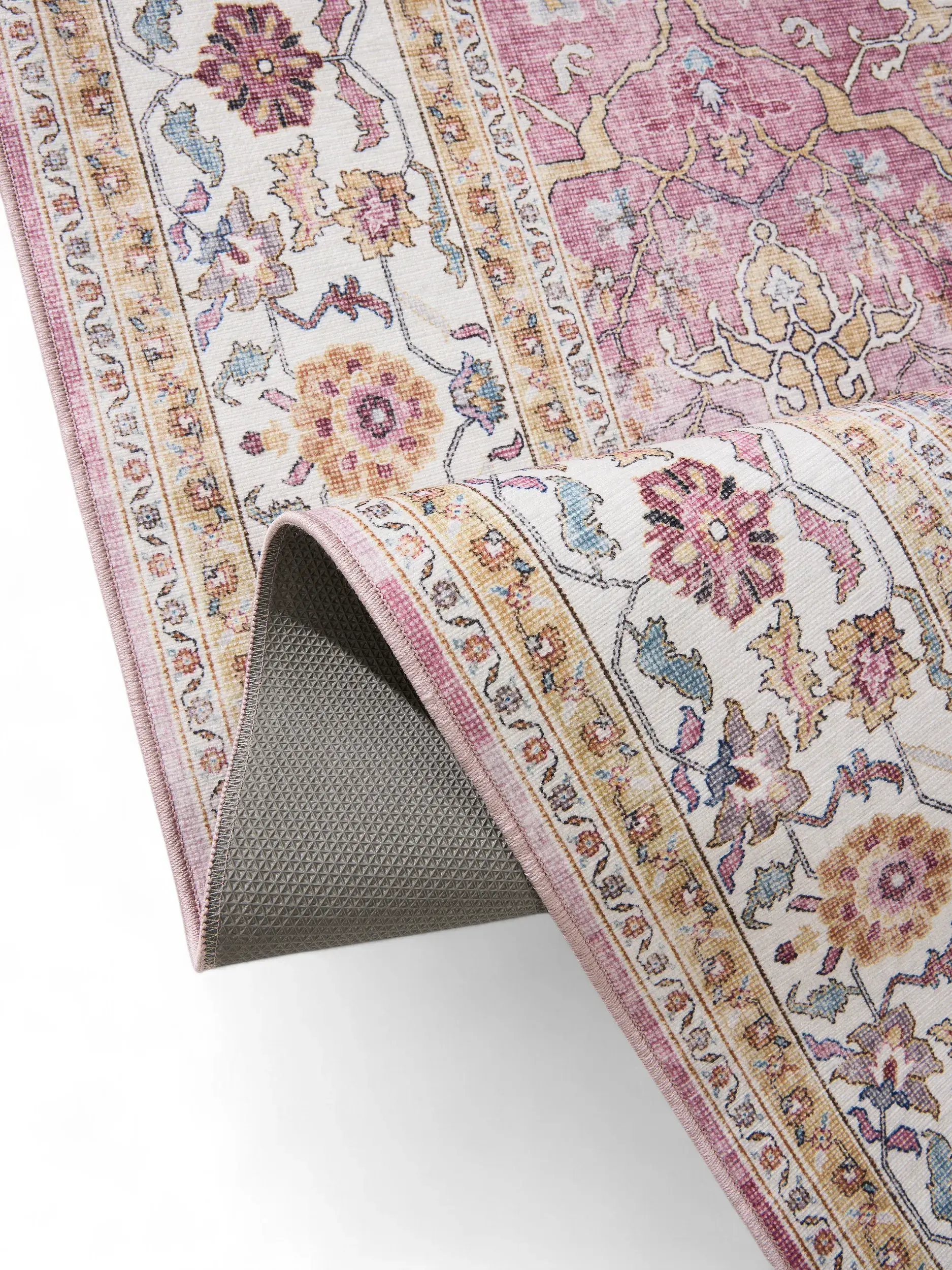 Matta av 100% Polyester i Rosa med 100% Polyester hög lugg från benuta POP