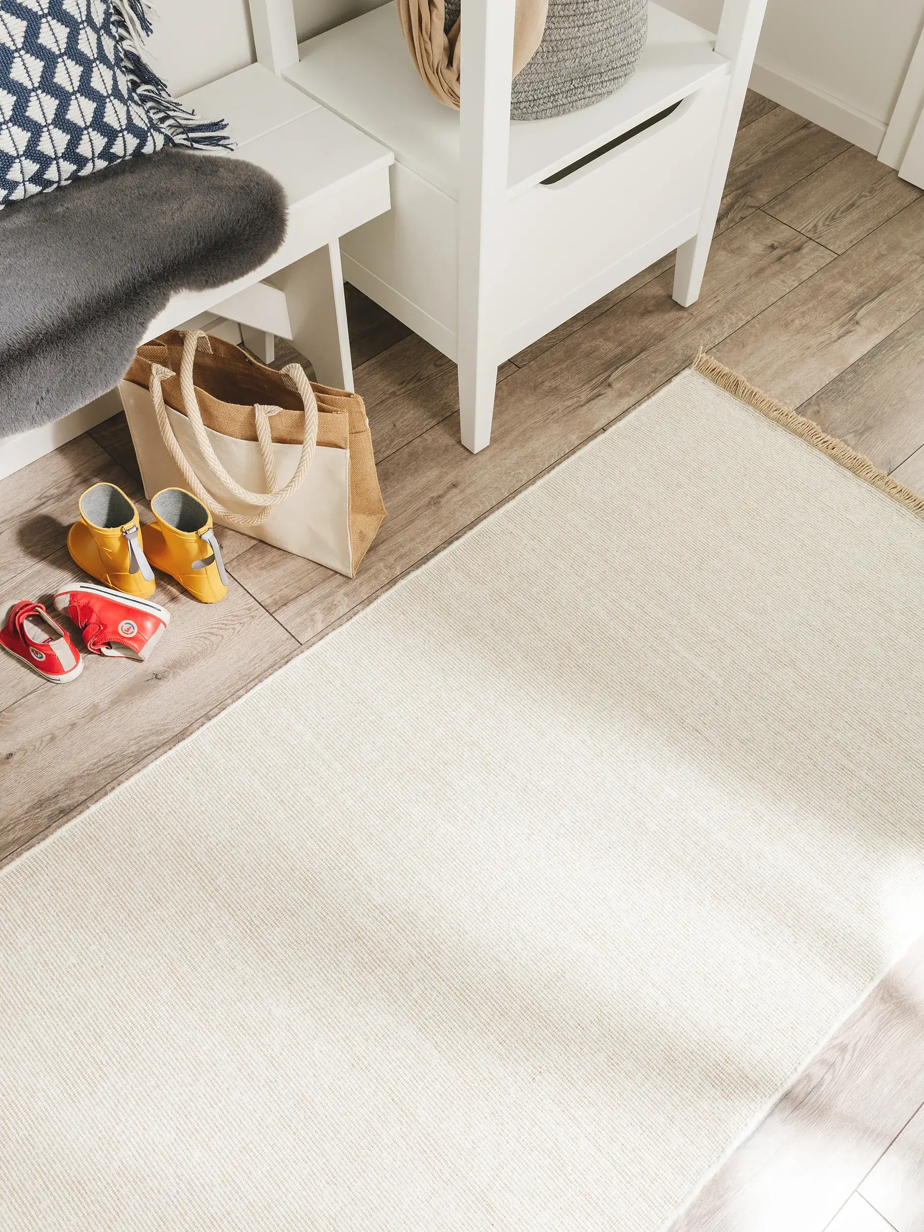 Teppich aus 70% Wolle, 30% Baumwolle in Beige mit 70% Wolle, 30% Baumwolle hohem Flor von benuta Nest