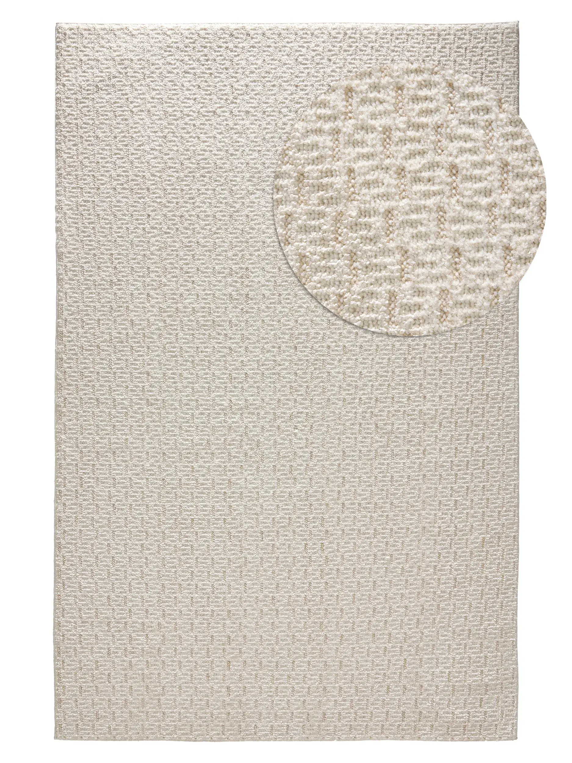 Rug made of 100% Polyester in Weiß with a 100% Polyester high pile by benuta Nest