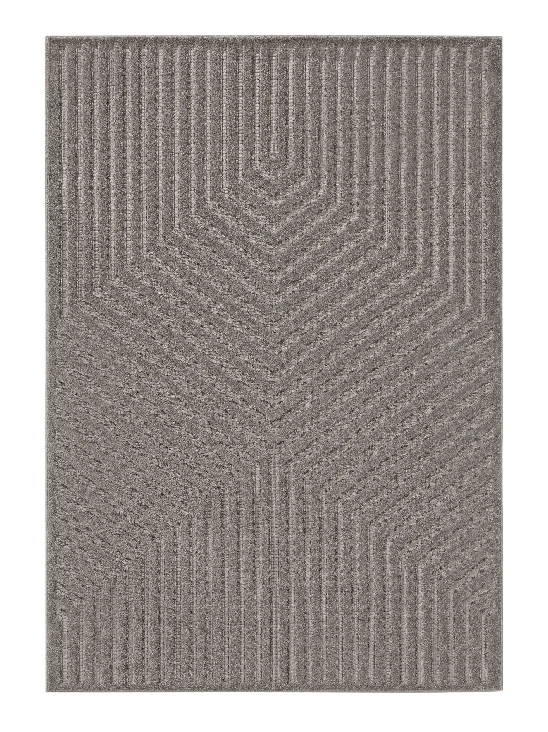 Teppich aus 100% Polypropylen in Grau mit 100% Polypropylen hohem Flor von benuta Basic