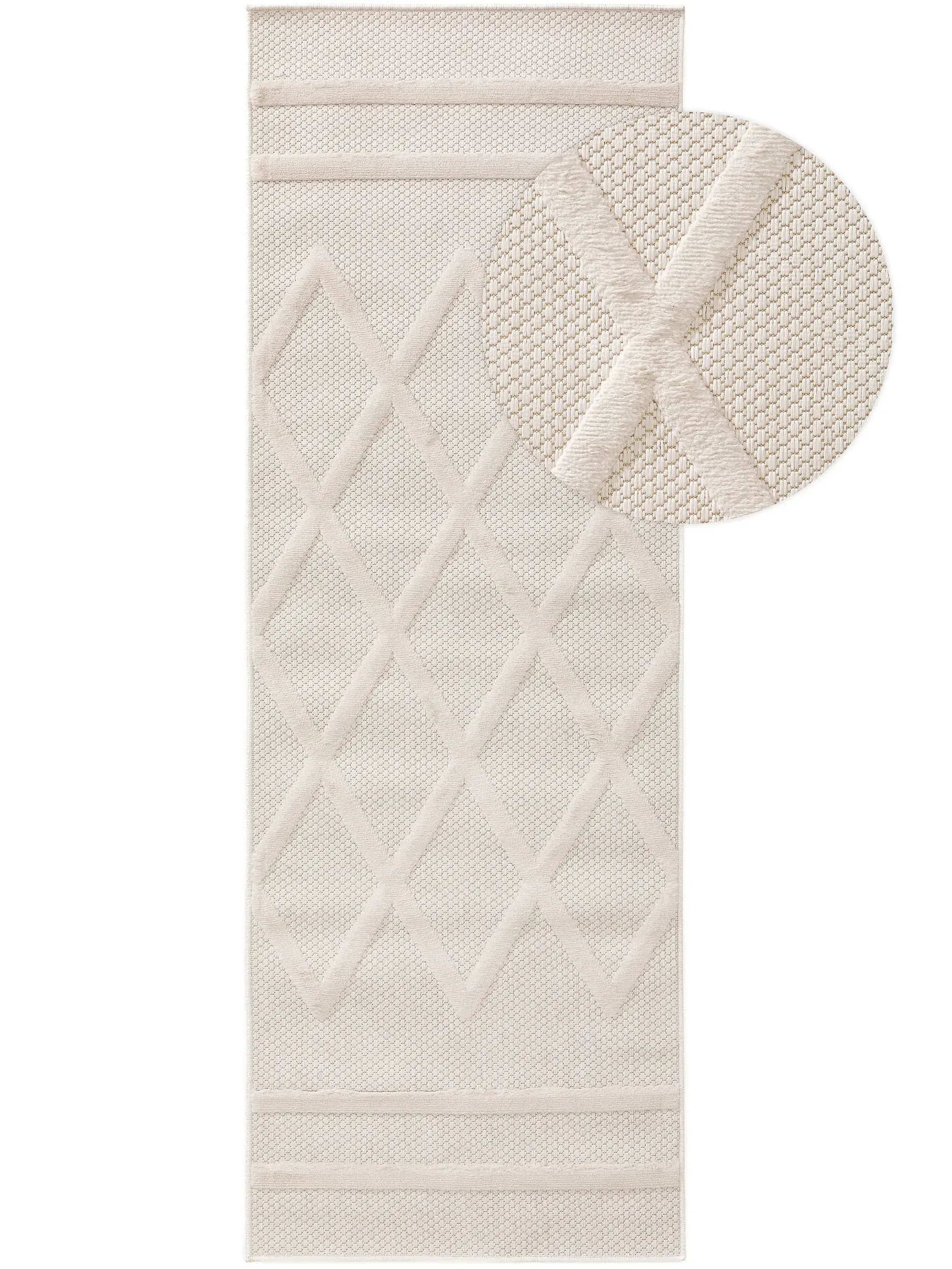 Rug made of 100% Polypropylen in Beige with a 100% Polypropylen high pile by benuta Nest
