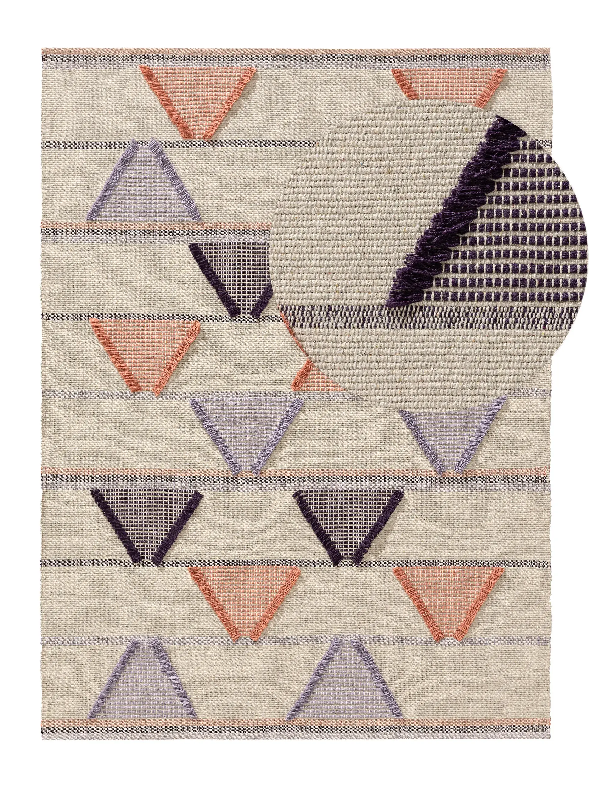 Rug made of 60% Cotton, 40% Polyester in Multicolour with a 60% Cotton, 40% Polyester high pile by Lytte