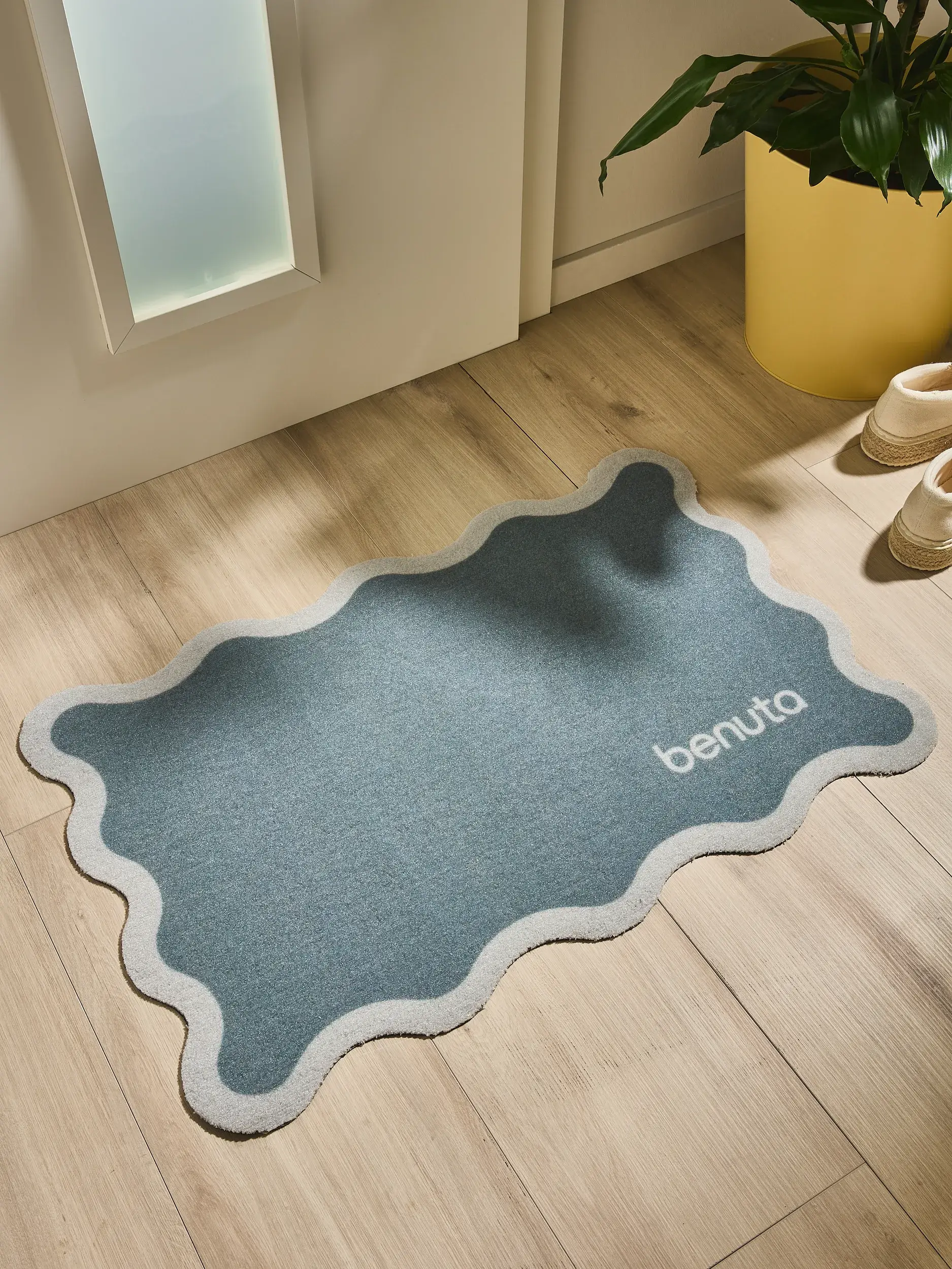 Wycieraczka Curl szary im Design Obramowanie aus 100% Poliester (PET recyklingowany) von benuta