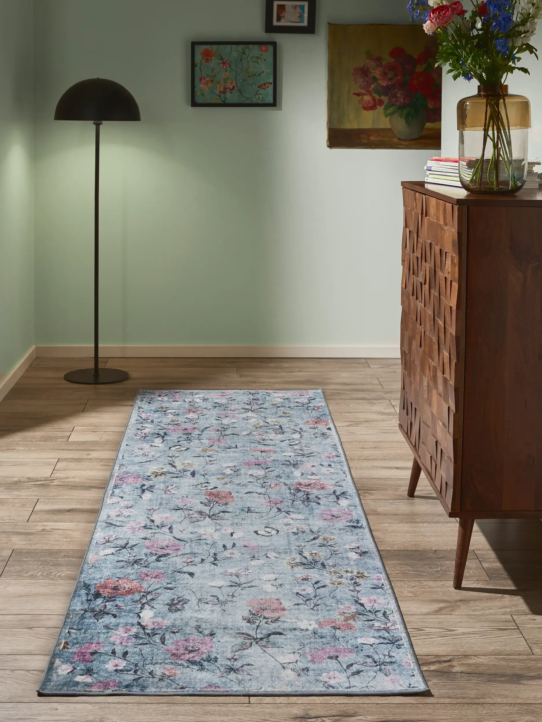 Rug made of 100% Polyester in Multicolor with a 100% Polyester high pile by benuta Nest