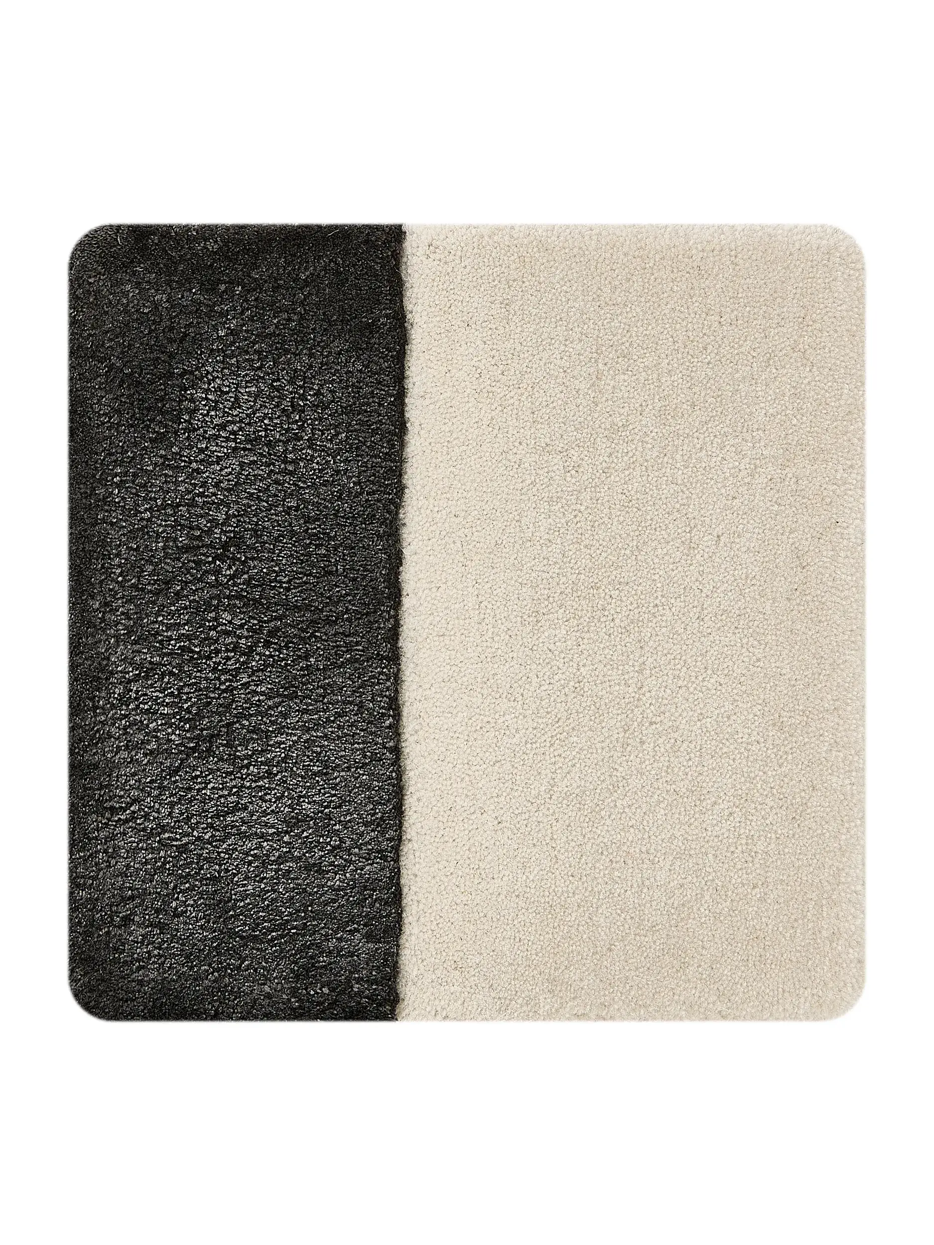 Rug Fold made of 80% Wool, 20% Lyocell (Tencel™) in Black/White by benuta Finest