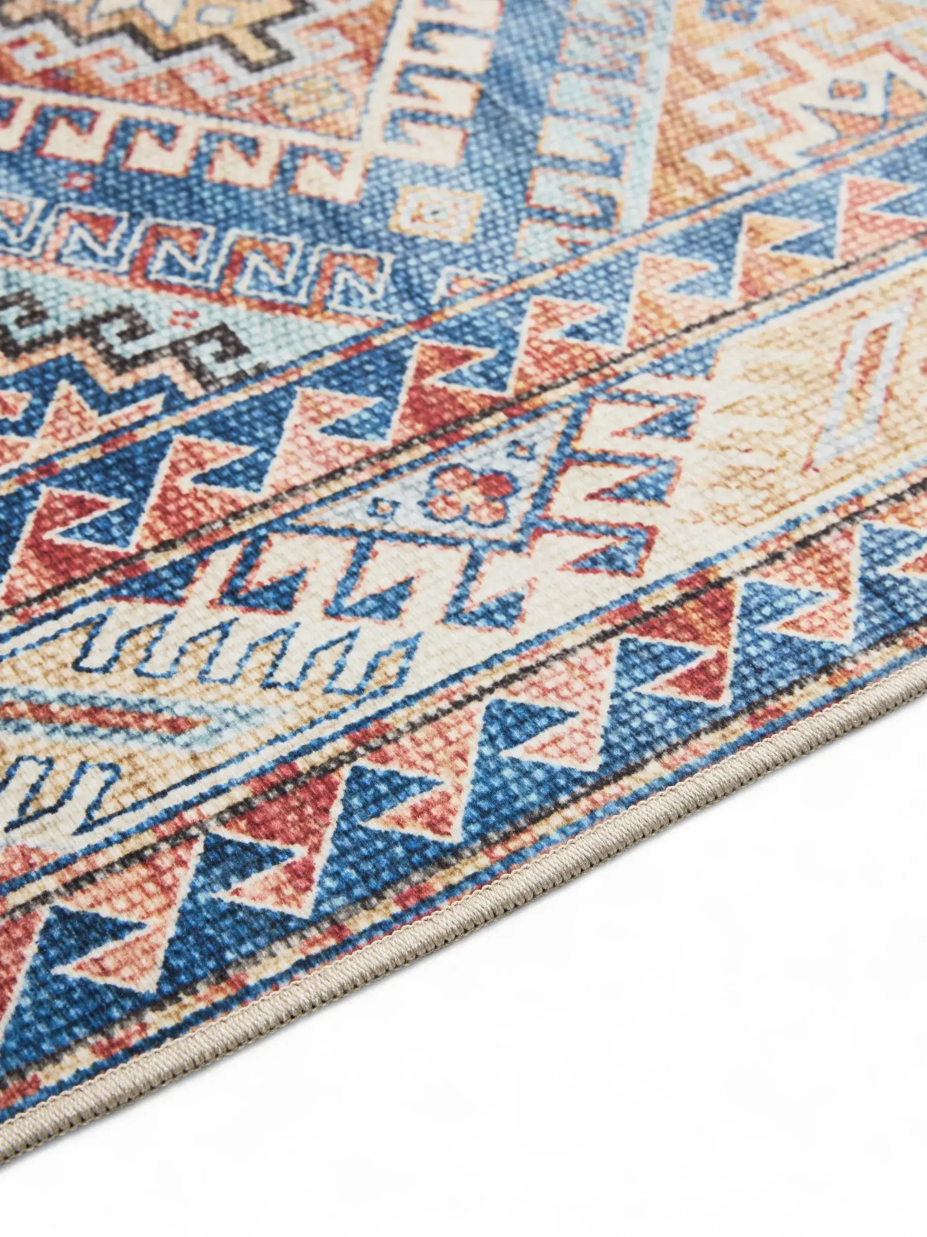 Rug made of 100% Polyester in Blue with a 100% Polyester high pile by benuta Basic