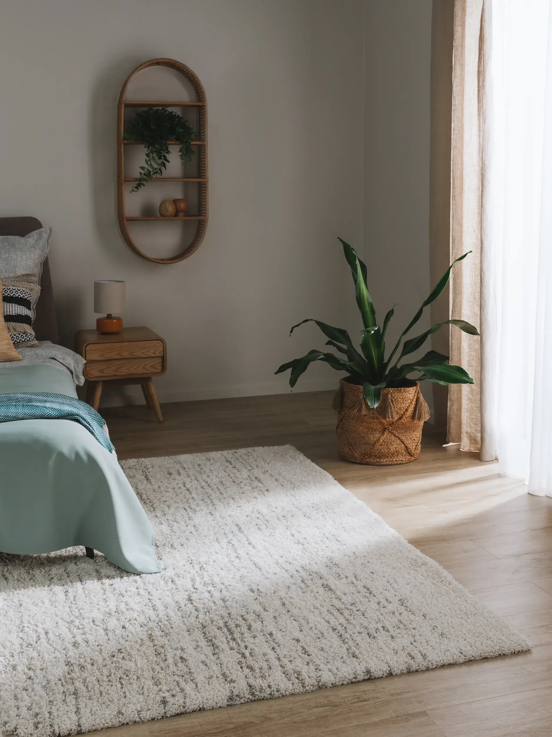 Rug made of 100% Polypropylen in Beige with a 100% Polypropylen high pile by benuta Nest
