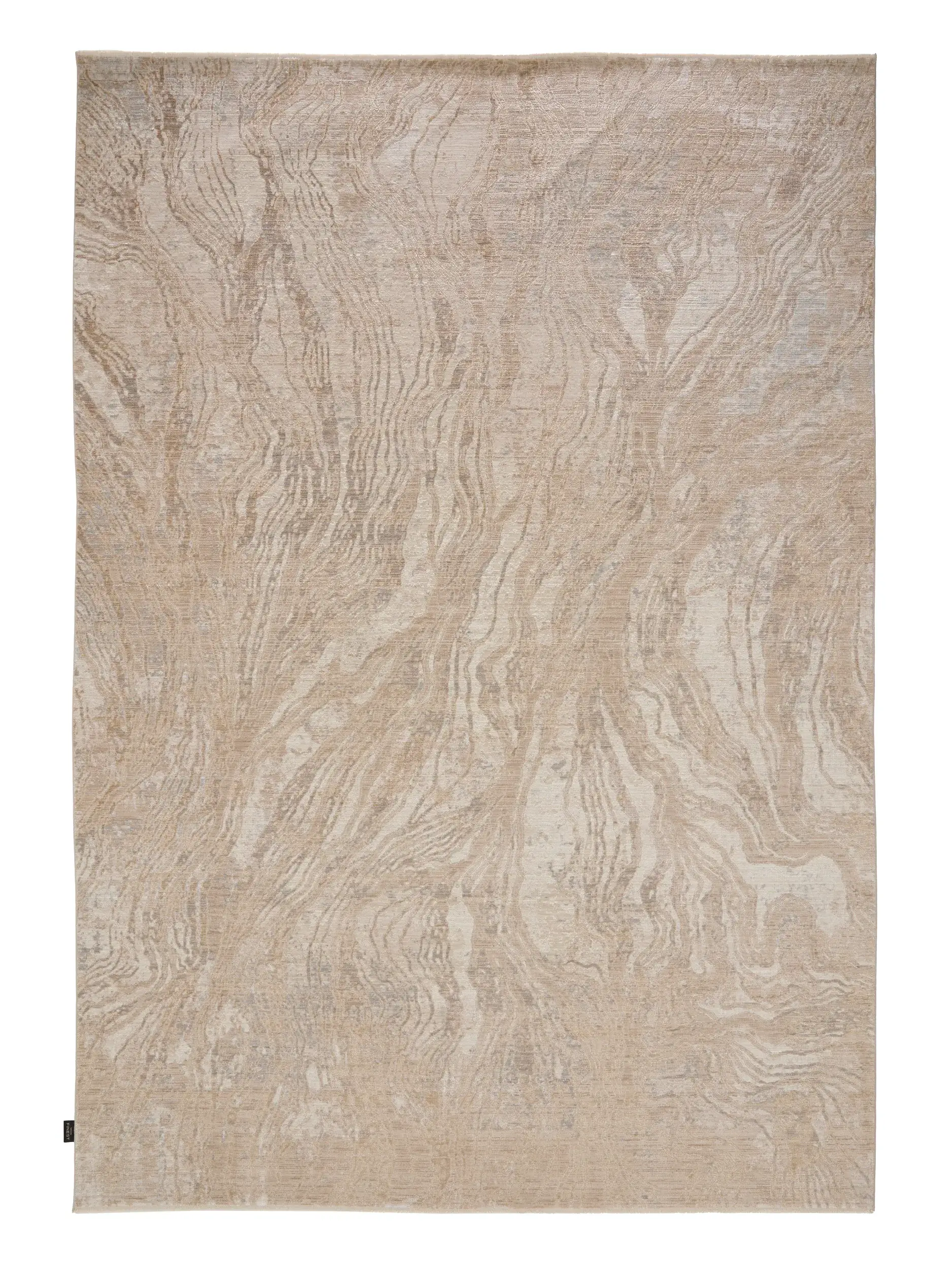 Tapis Nero en 85% Polyester, 15% Viscose en Beige de benuta Finest