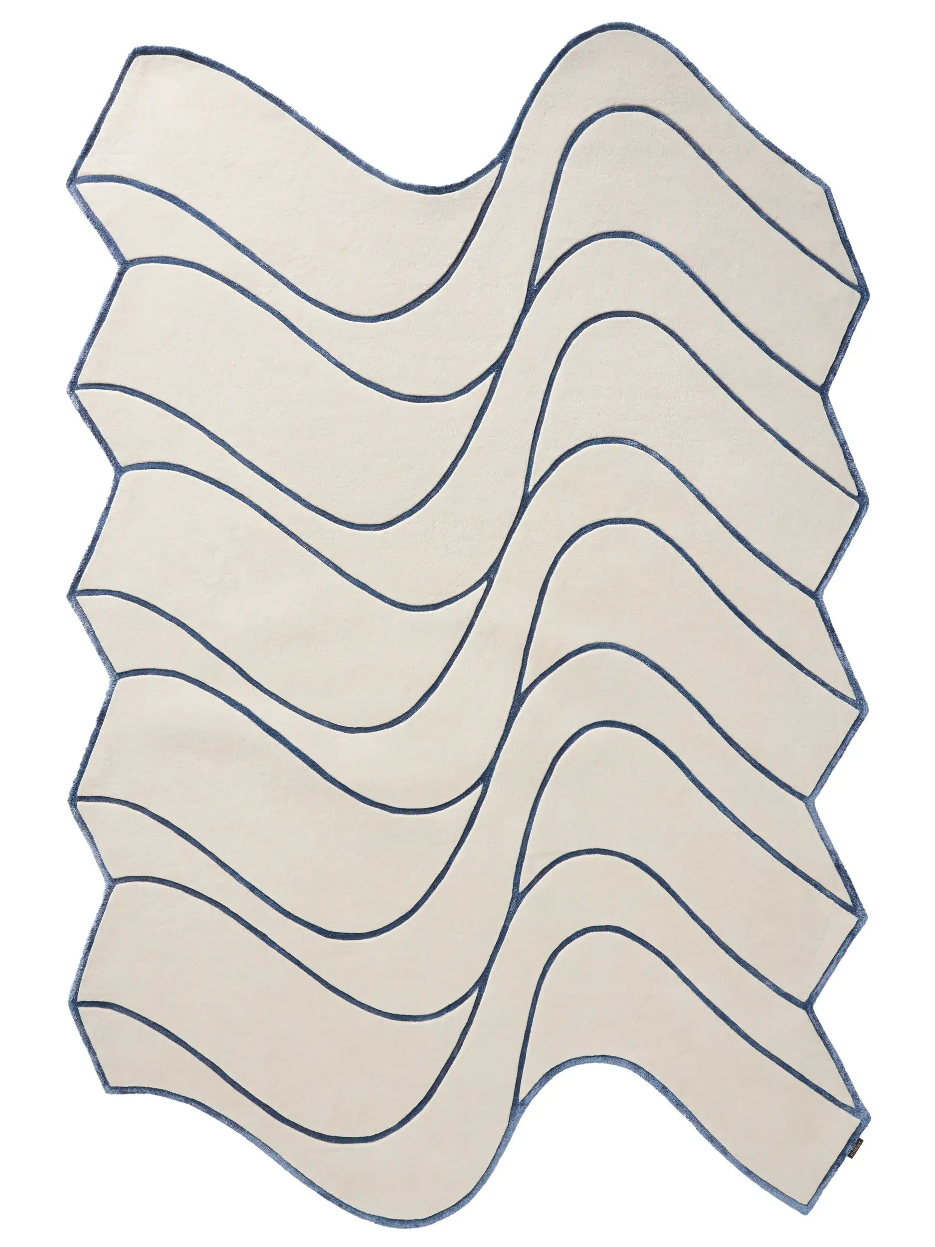 Rug made of 85% Wool, 15% Lyocell (Tencel™) in Beige with a 85% Wool, 15% Lyocell (Tencel™) high pile by benuta Finest