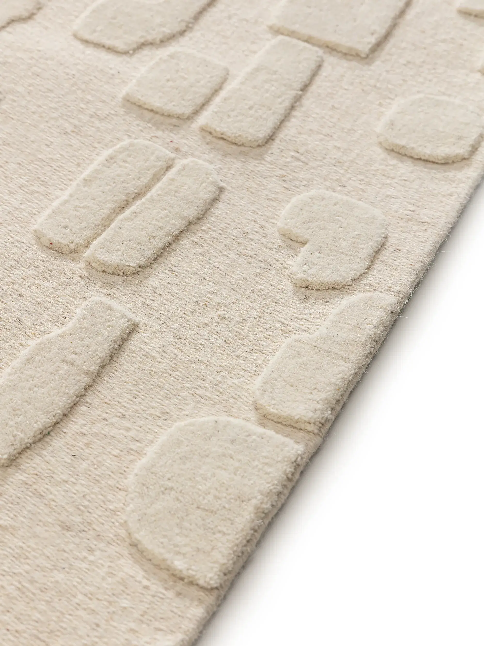 Tapijt van 80% Wol, 20% Katoen in Beige met een 80% Wol, 20% Katoen hoge pool van benuta pure