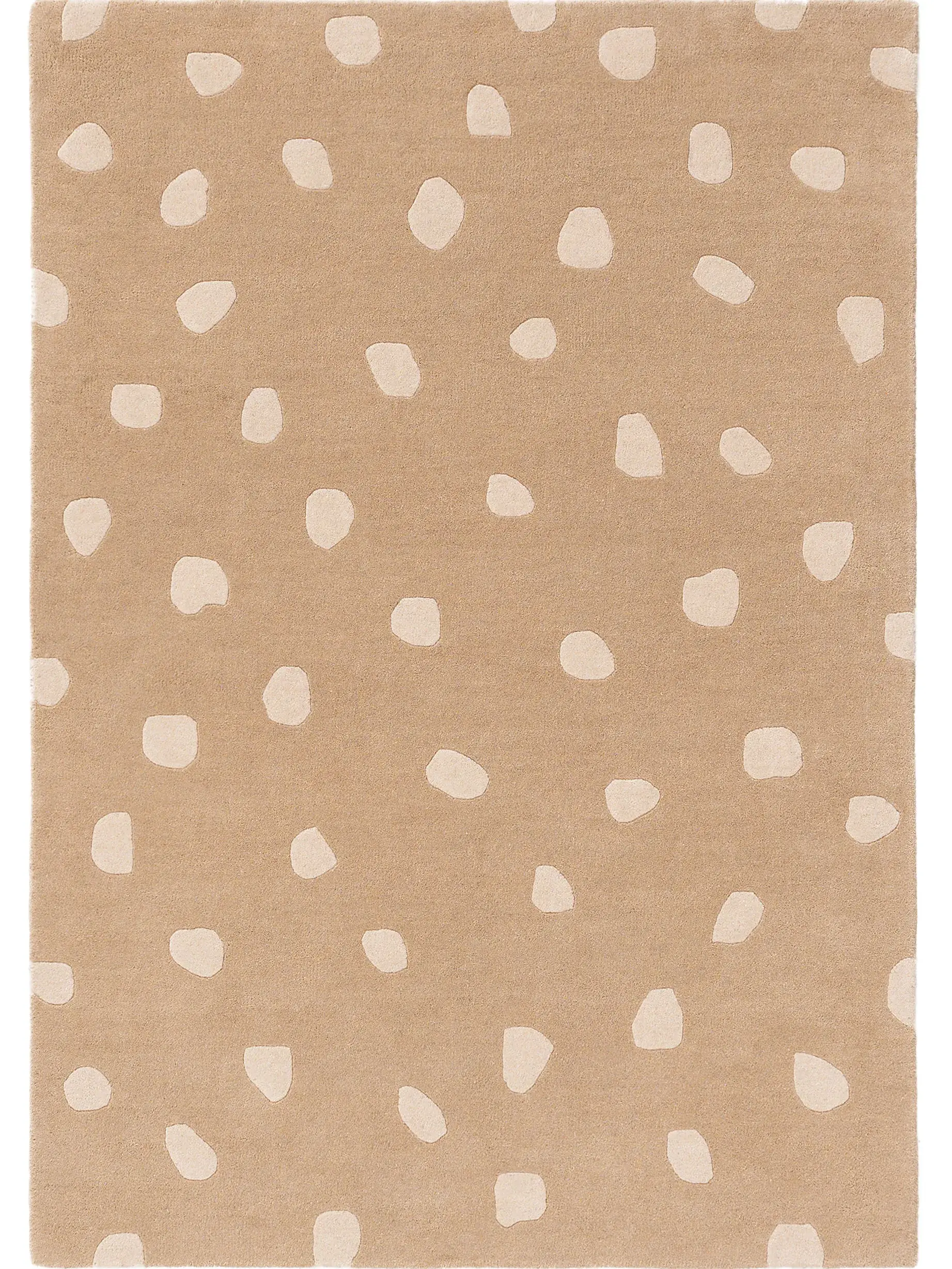 Teppich aus 100% Wolle in Taupe mit 100% Wolle hohem Flor von Lytte