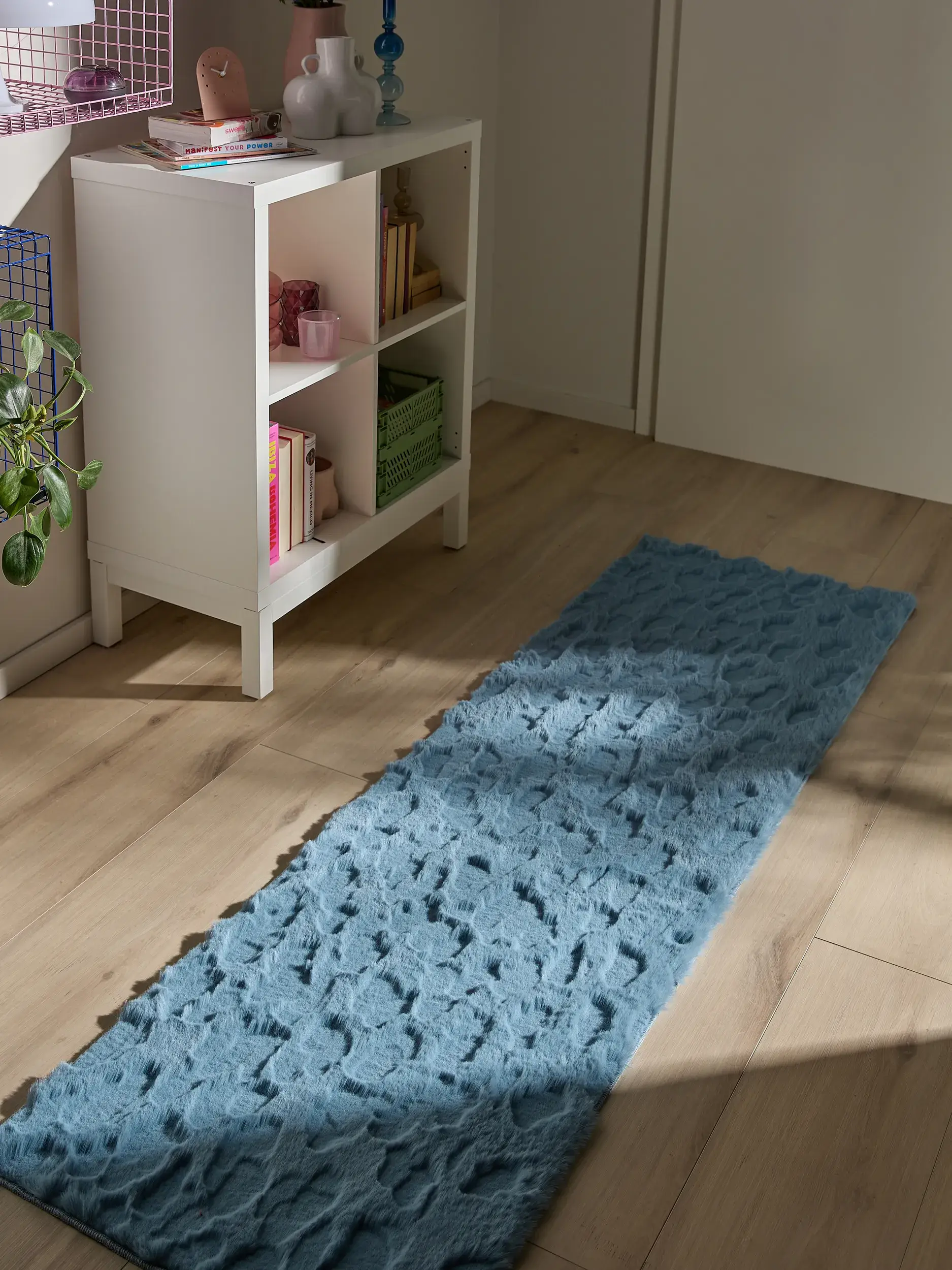 Koberec z 100% Polyester v Blau s vlasem výšky 100% Polyester od benuta Pop